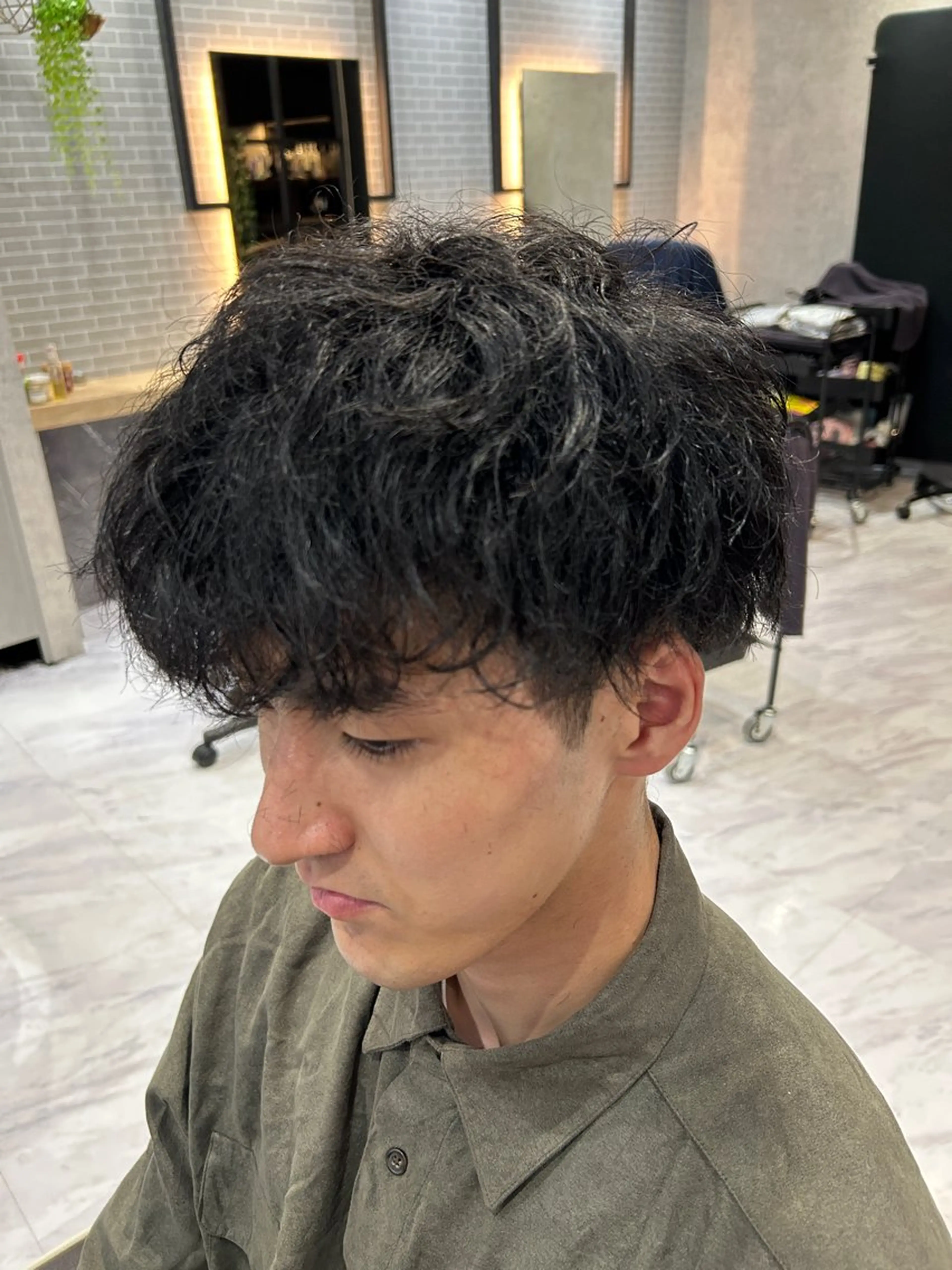 ショート メンズ メンズパーマ くせ毛 似合わせカット 🐺似合わせ🐺 青山健誠のヘアスタイル