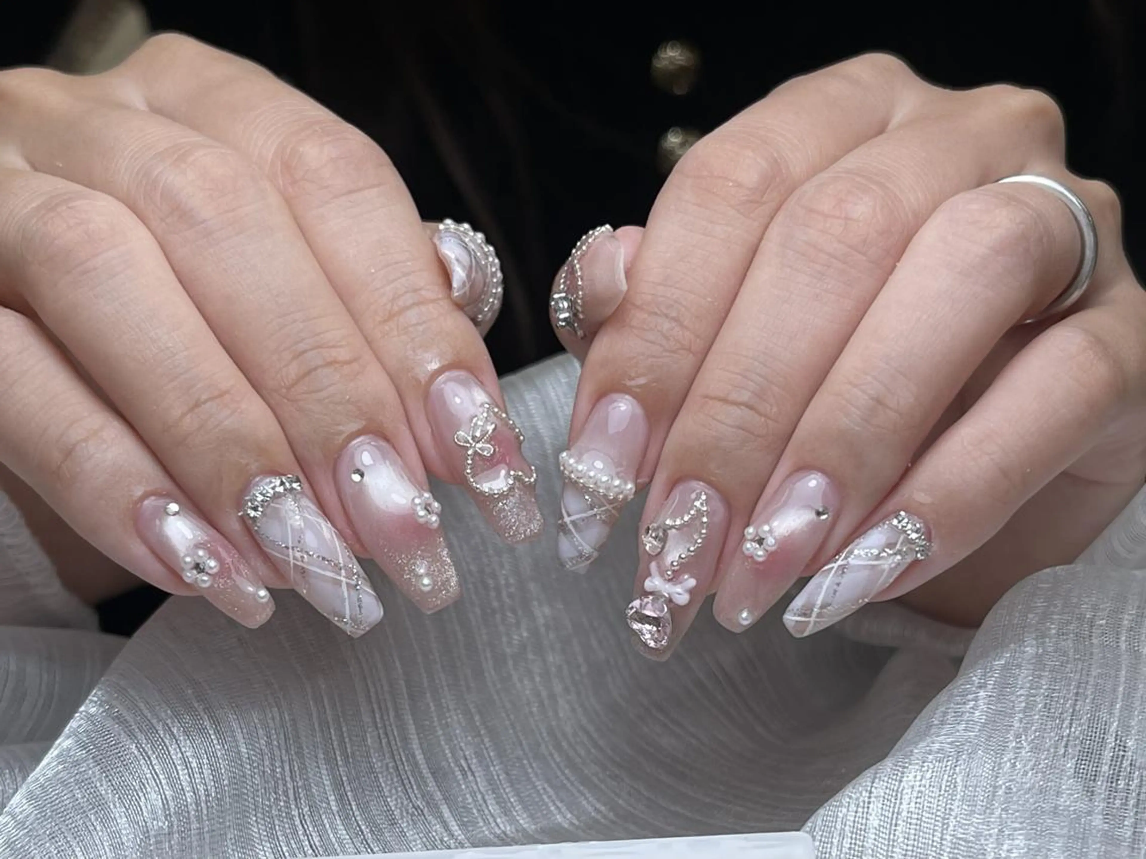 ネイル アートネイル オーロラネイル クリアネイル フレンチネイル ジェルネイル 🎀Best Nail🎀のネイルデザイン
