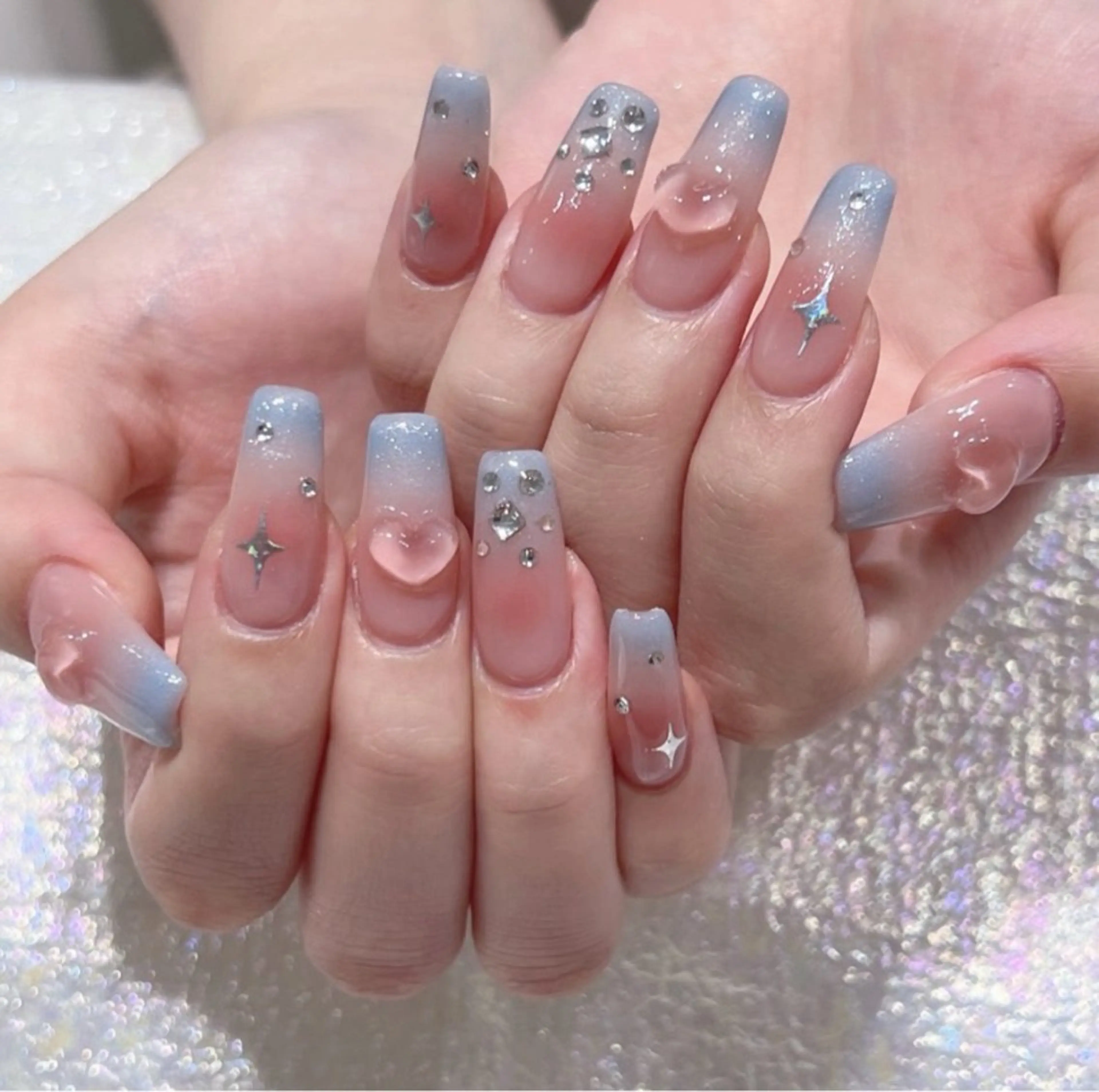ネイル オーロラネイル チークネイル 長さ出し フットネイル フレンチネイル Lee Nails チップ長さだし専門店のネイルデザイン
