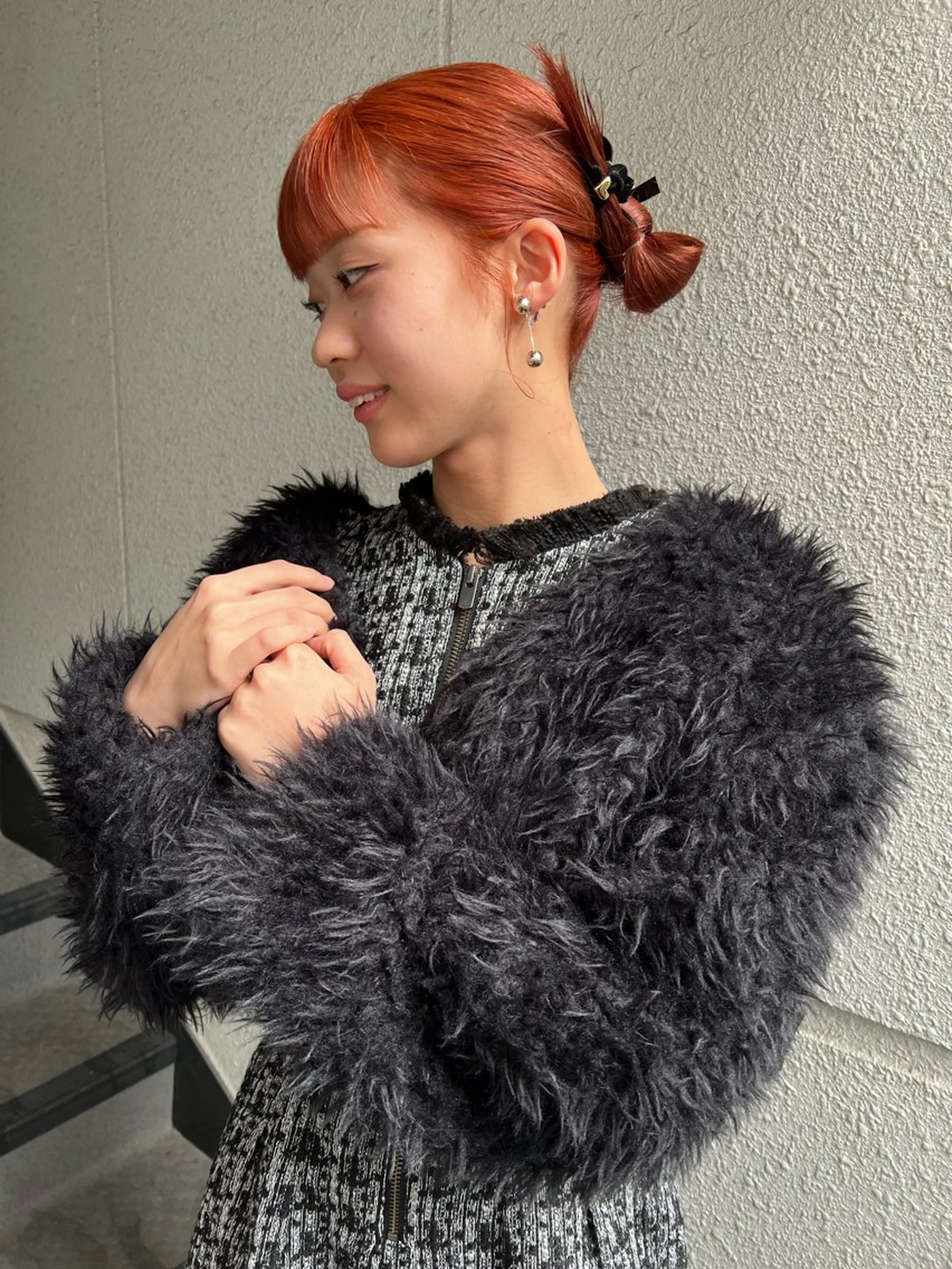 ロング カラー ヘアアレンジ オレンジ ヘアカラー カラーパティシエ facce🌼ikoのヘアスタイル