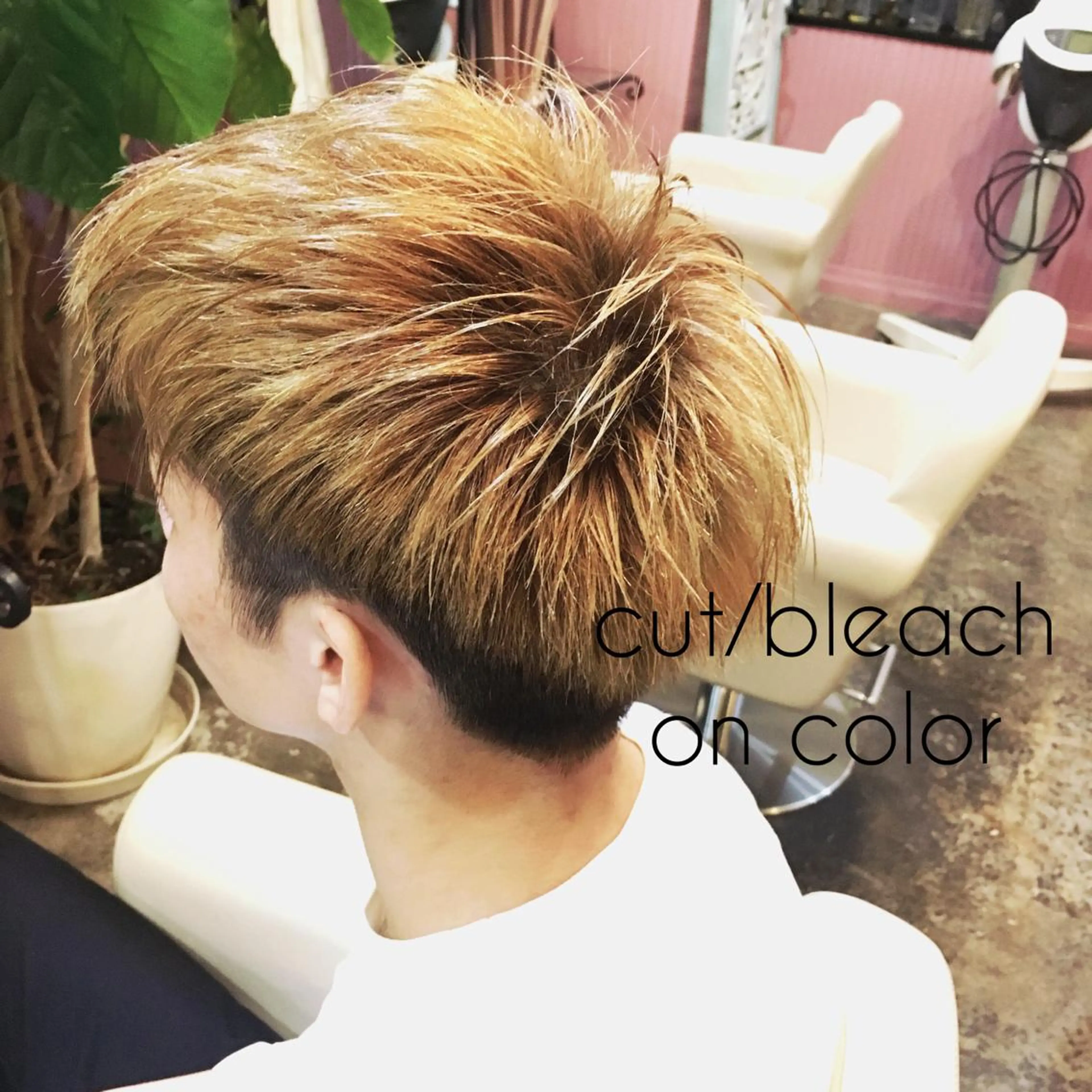 ショート カラー ヘアアレンジ メンズ メンズブリーチ 黒髪 ブリーチ 表参道Lise おおいしおりのヘアスタイル