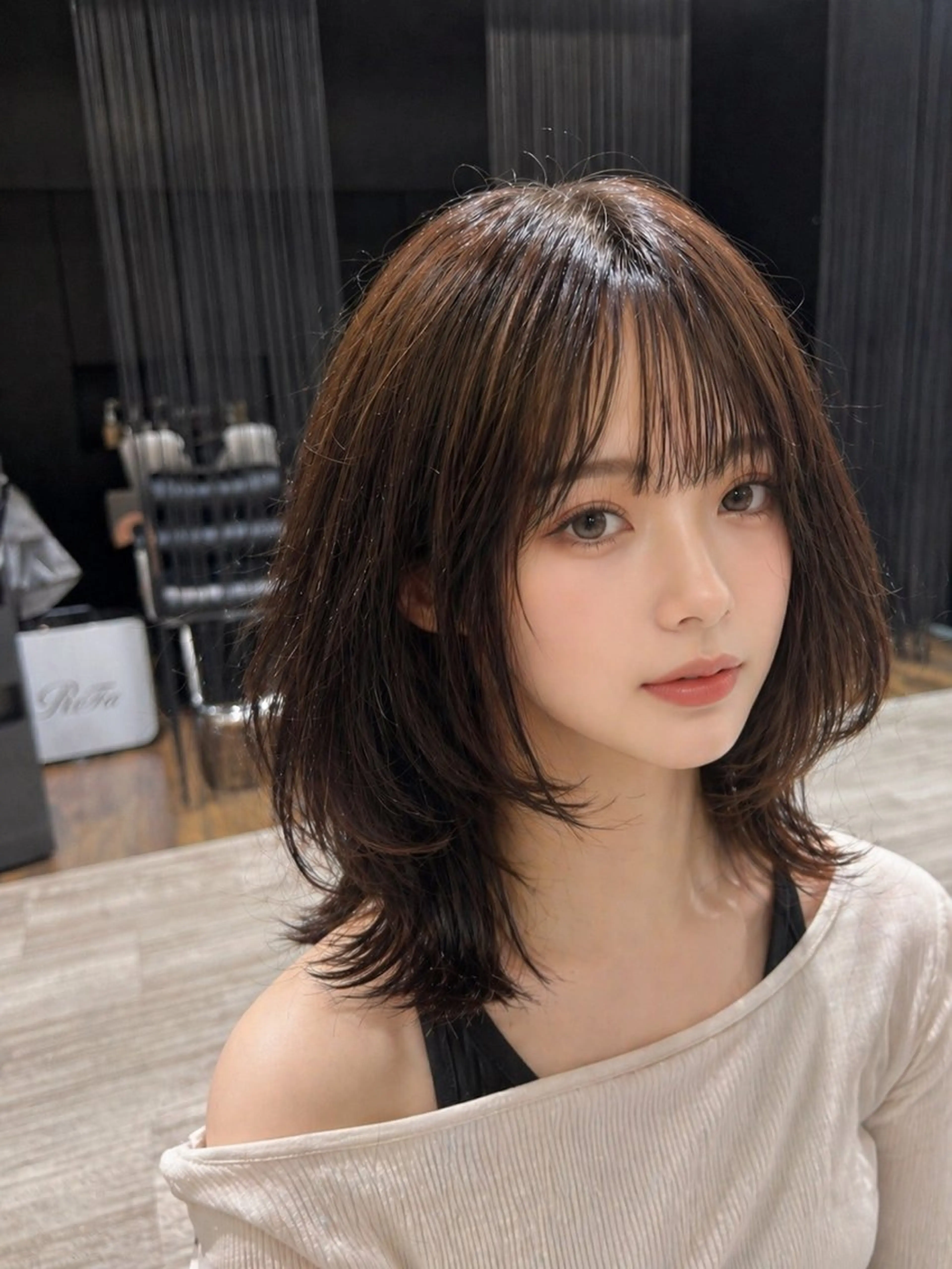 ミディアム ボブレイヤー ボブ レイヤーカット 近藤 羽南のヘアスタイル