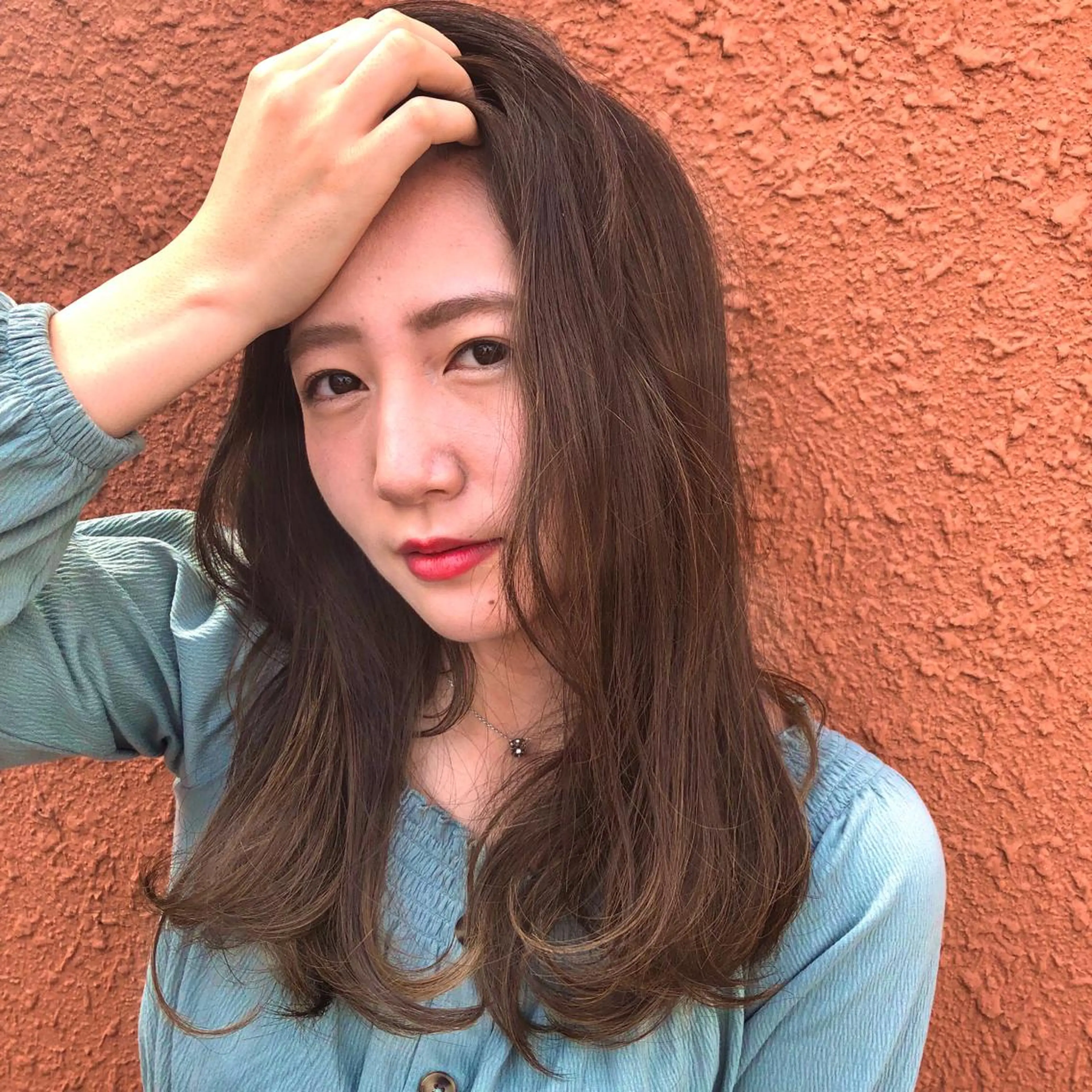 ロング カラー カット ヘアカラー トリートメント nishido ハイライト/パーマのヘアスタイル
