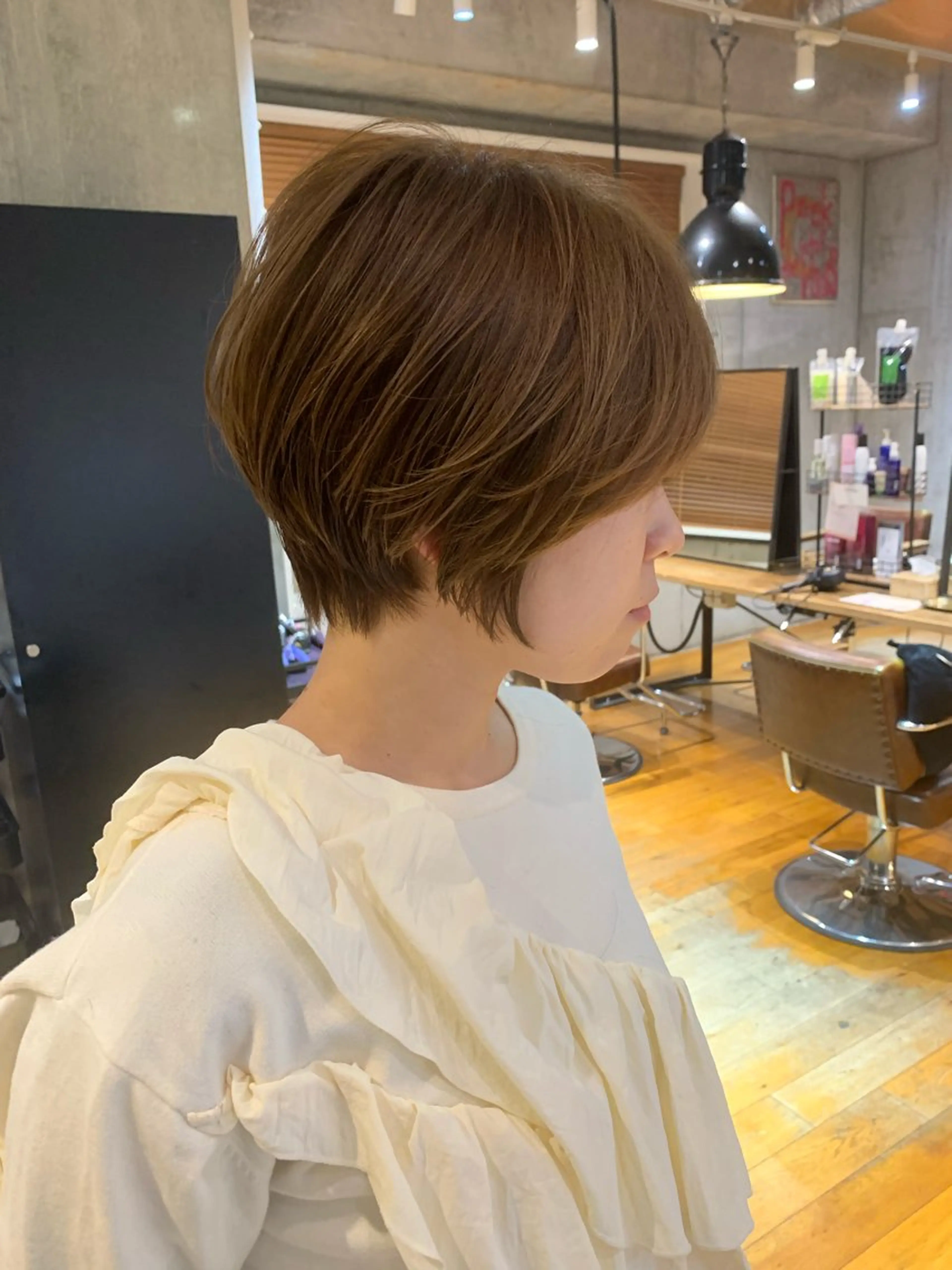 ミディアム カラー パーマ　レイヤー 艶カラー/横山大樹のヘアスタイル