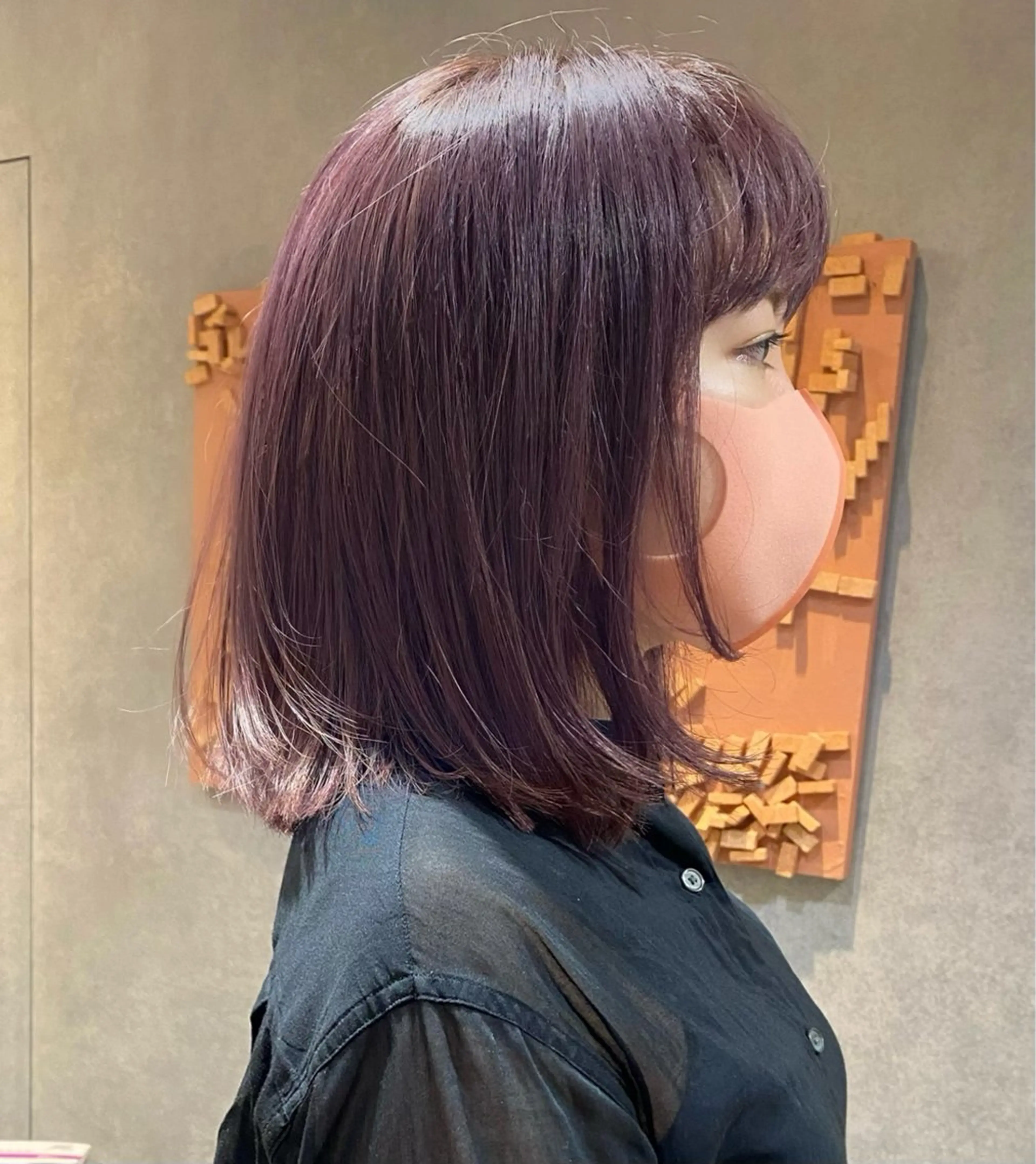 ミディアム カラー カット ヘアカラー トリートメント ボブ／レイヤー／艶 🦕risa  森下のヘアスタイル