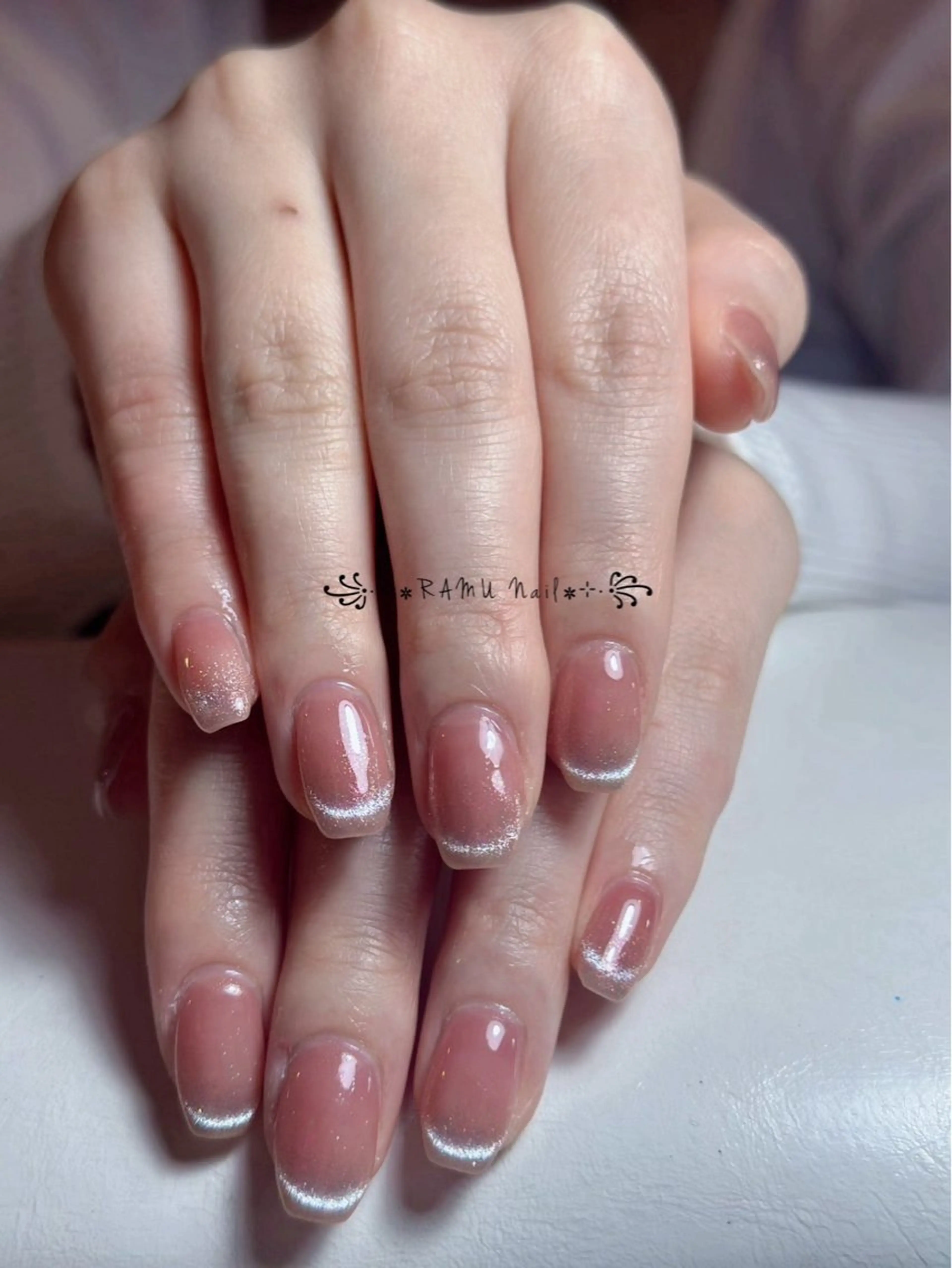 ネイル キラキラネイル マグネットネイル ミラーネイル ピンク 春ネイル ハンドネイル RAMU Nail 恵比寿店のネイルデザイン