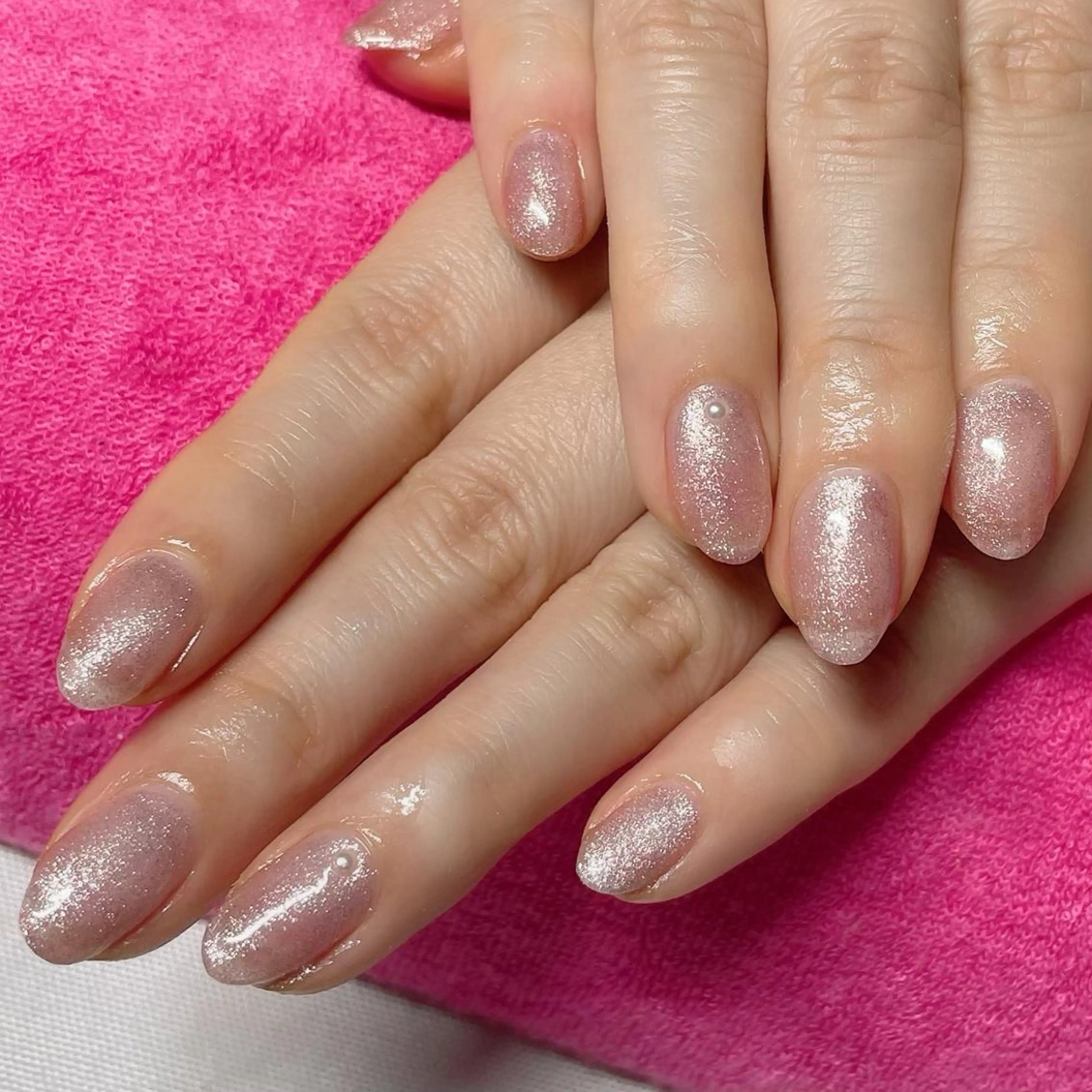 ネイル マグネットネイル ピンク 春ネイル Nail salon Ariettyのネイルデザイン