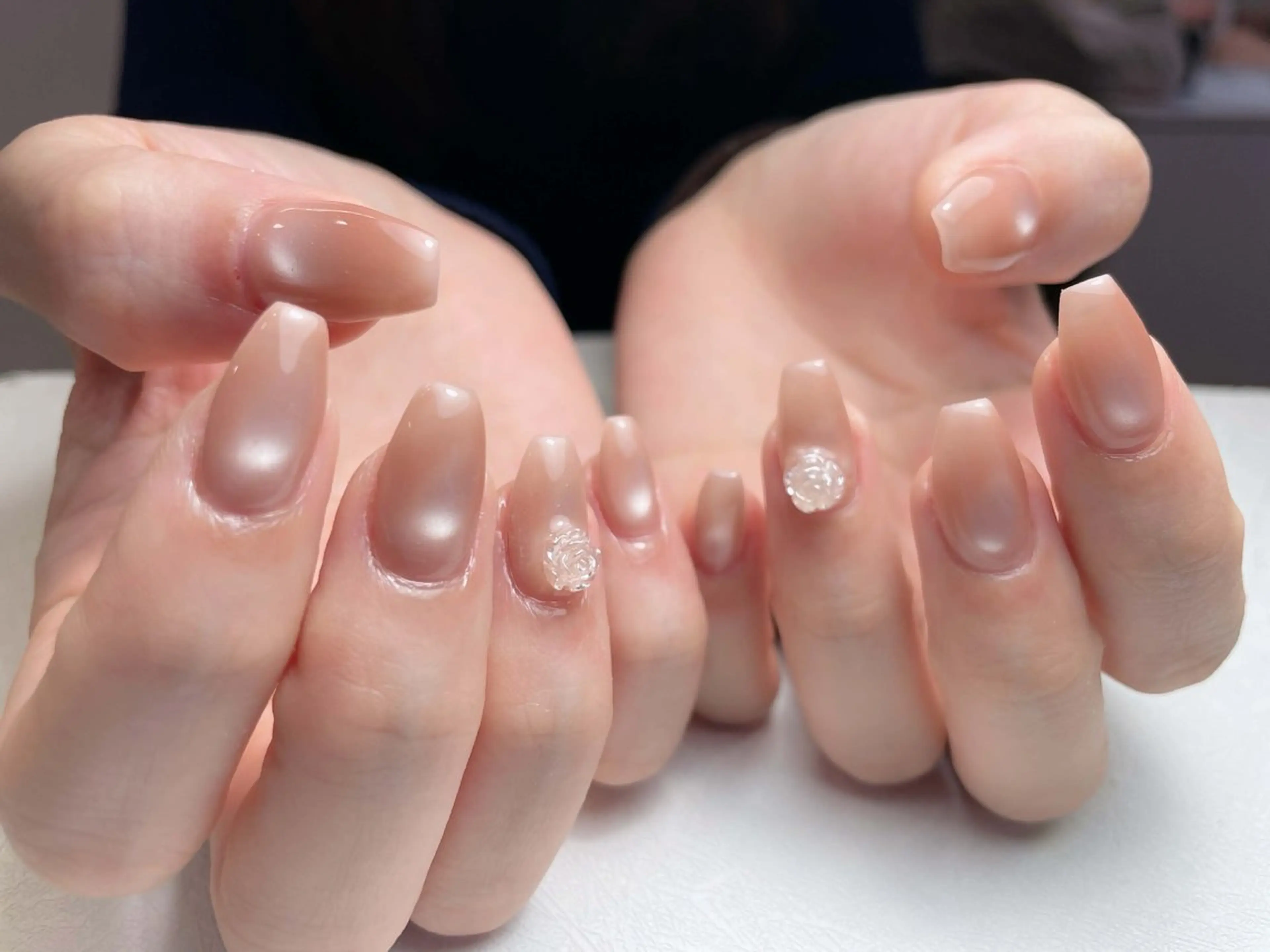 ネイル 長さ出し フットネイル フレンチネイル ジェルネイル ガラスフレンチ ハンドネイル 中野駅から2分 MEO NAILのネイルデザイン