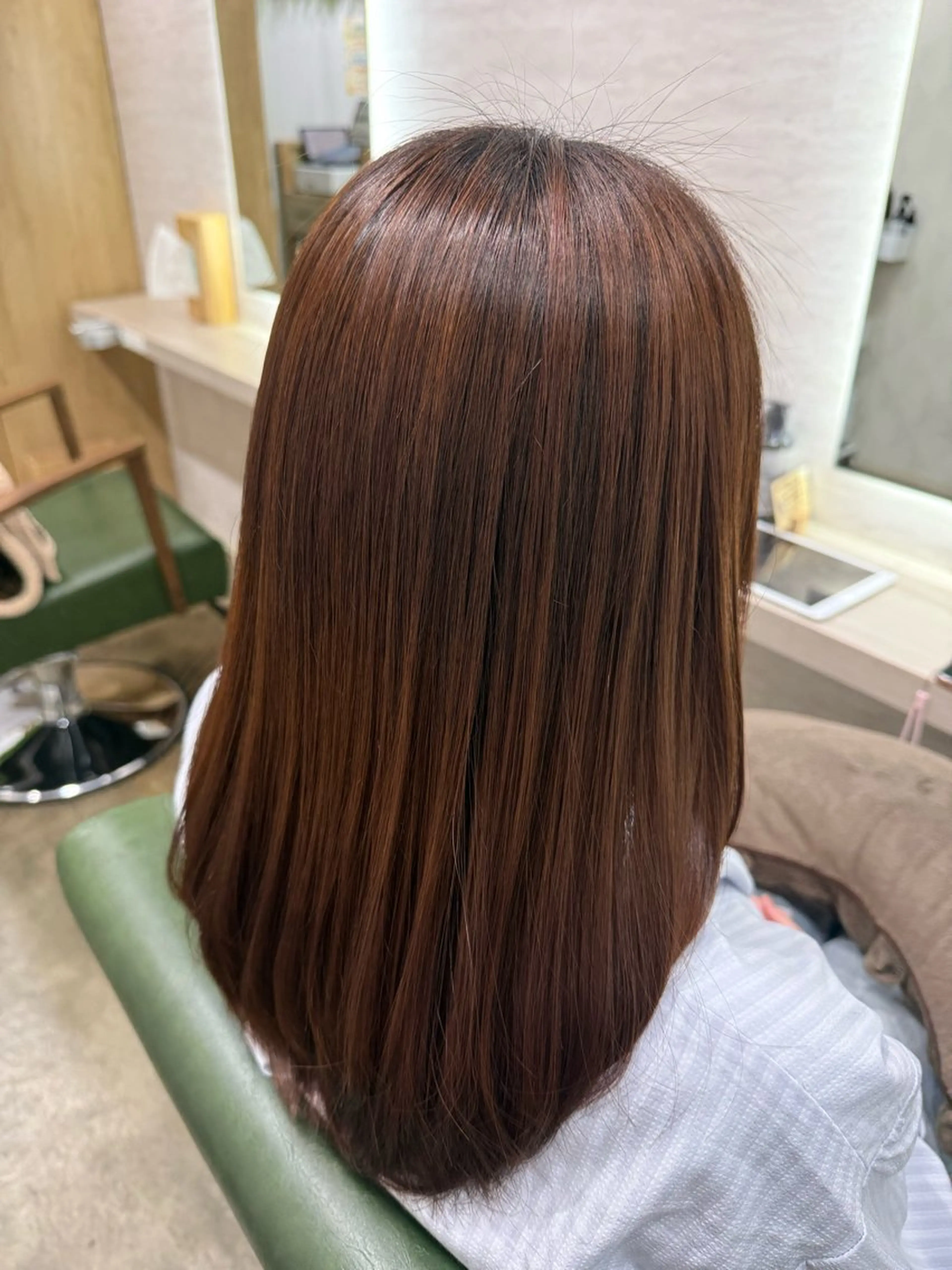 ミディアム カラー 縮毛矯正/ /関内/あべももこのヘアスタイル