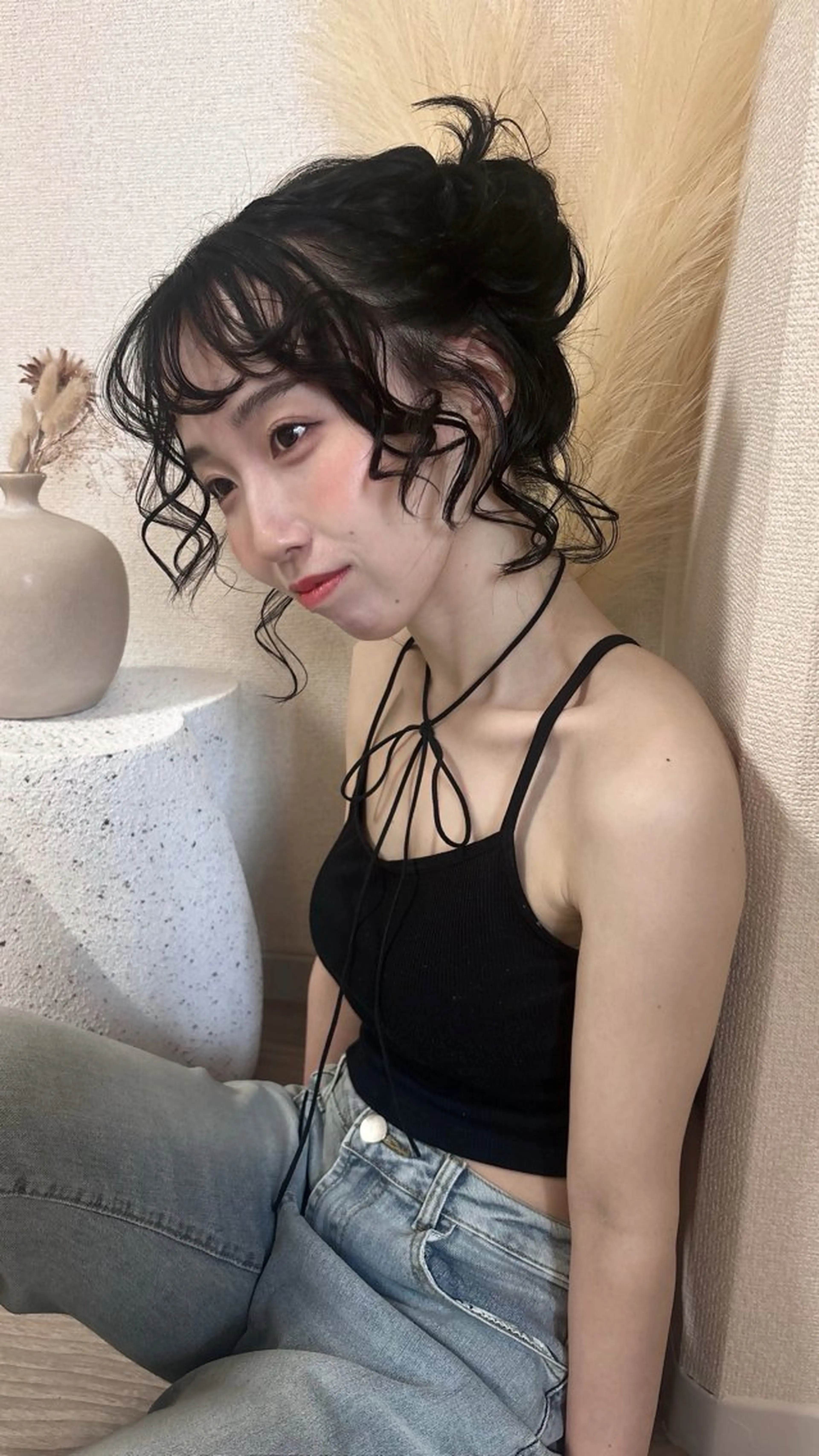 ミディアム ヘアカラー mite ゆいのヘアスタイル