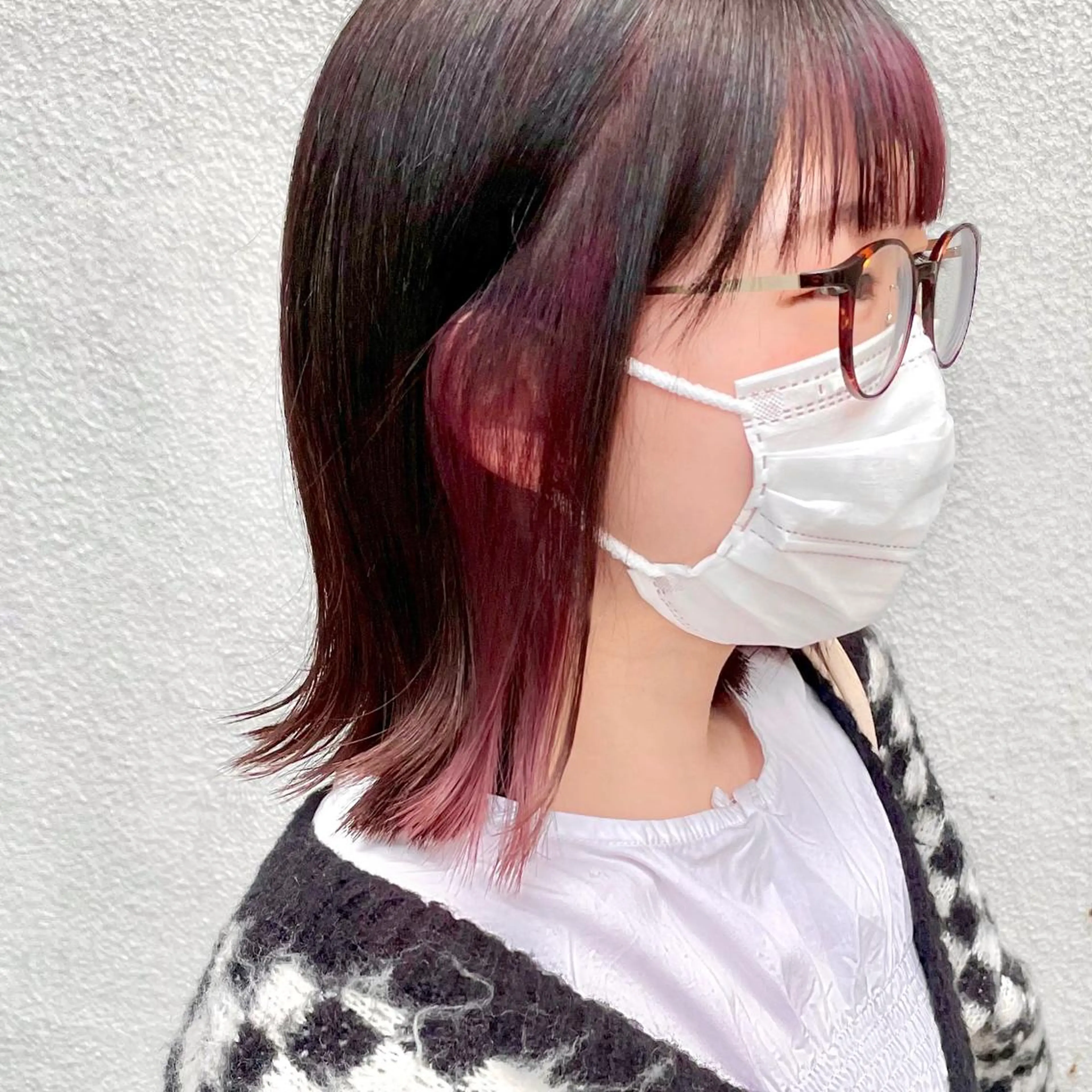 ミディアム カラー ヘアカラー トリートメント ショート/ボブ/ 透明感カラー/ほのかのヘアスタイル