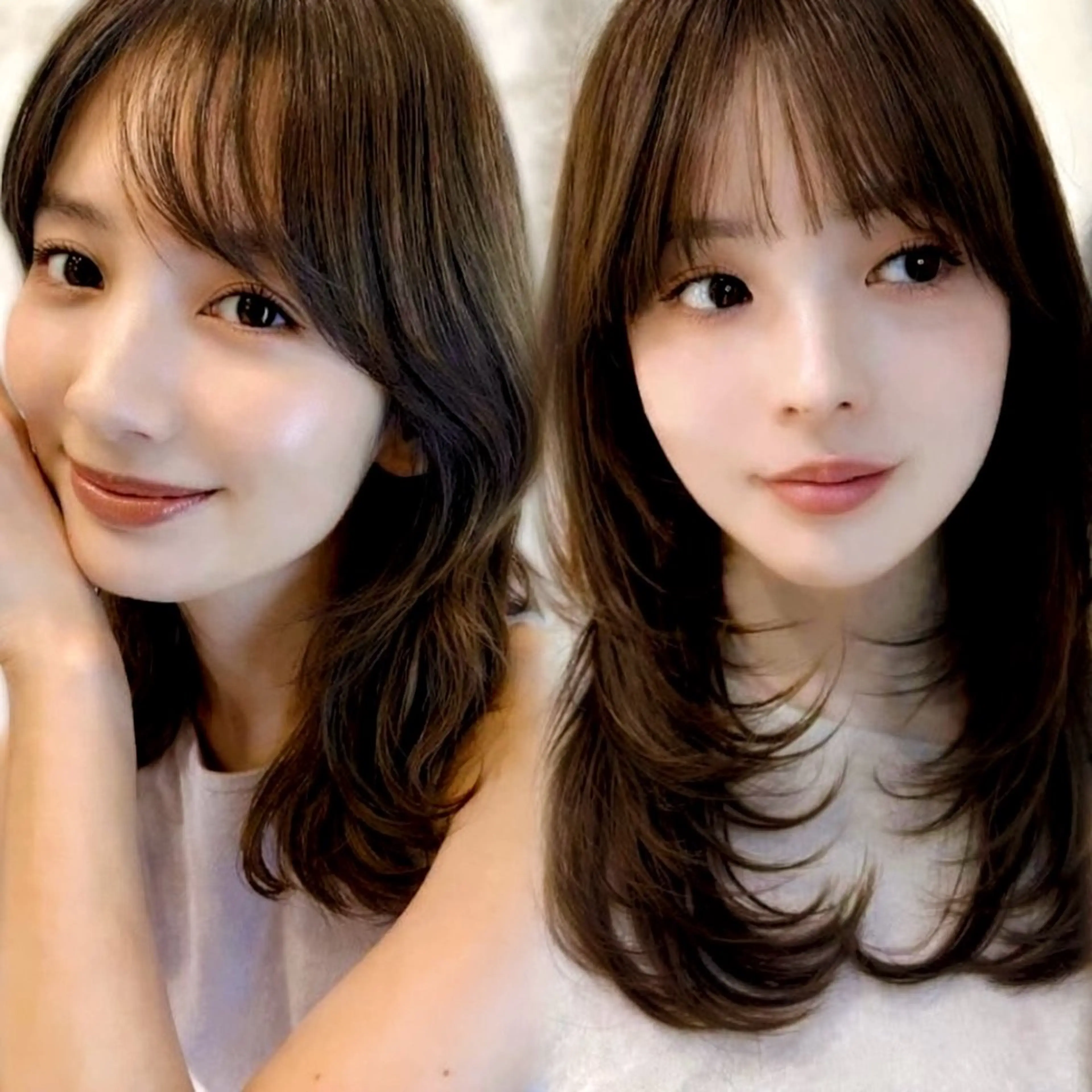 セミロング カラー カット ヘアカラー トリートメント RYU/レイヤーカッ ト/透明感艶カラー/のヘアスタイル