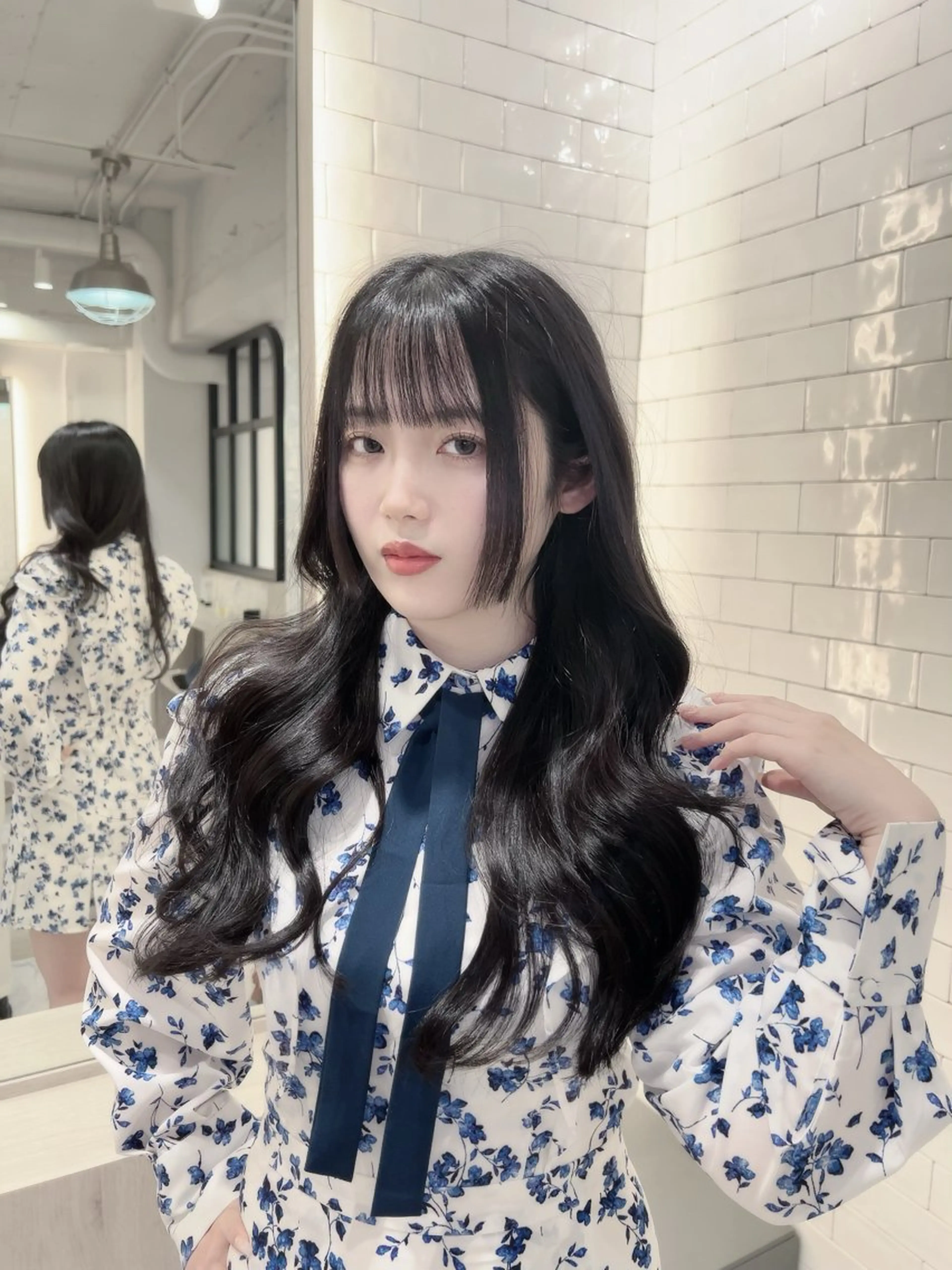 ロング カラー カット ヘアカラー トリートメント &chaLme   心斎橋所属・emi/髪質改善/ 韓国風/艶カラーのヘアスタイル