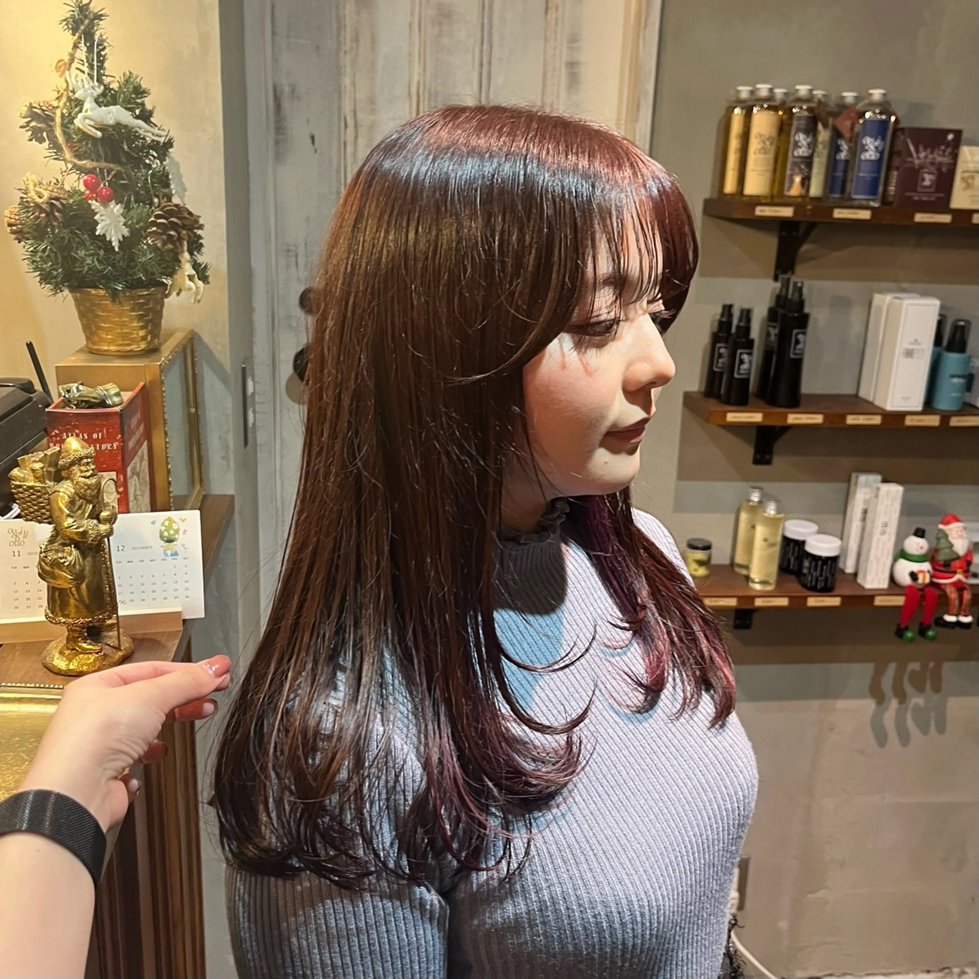 『3月クーポン』お顔周りカット＋ヘアカラー＋超音波トリートメント🪞コテ仕上げも♪の写真