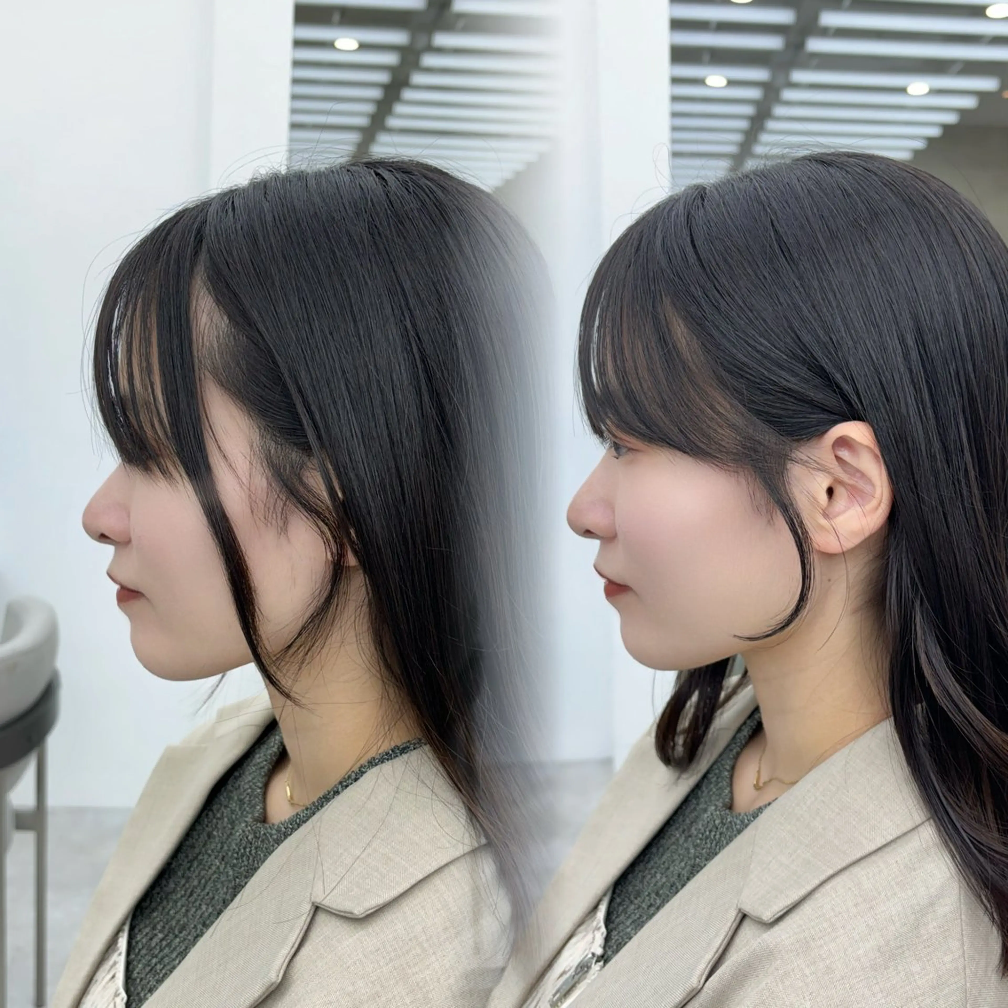 ミディアム mei / レイヤー 顔まわり 🤍のヘアスタイル