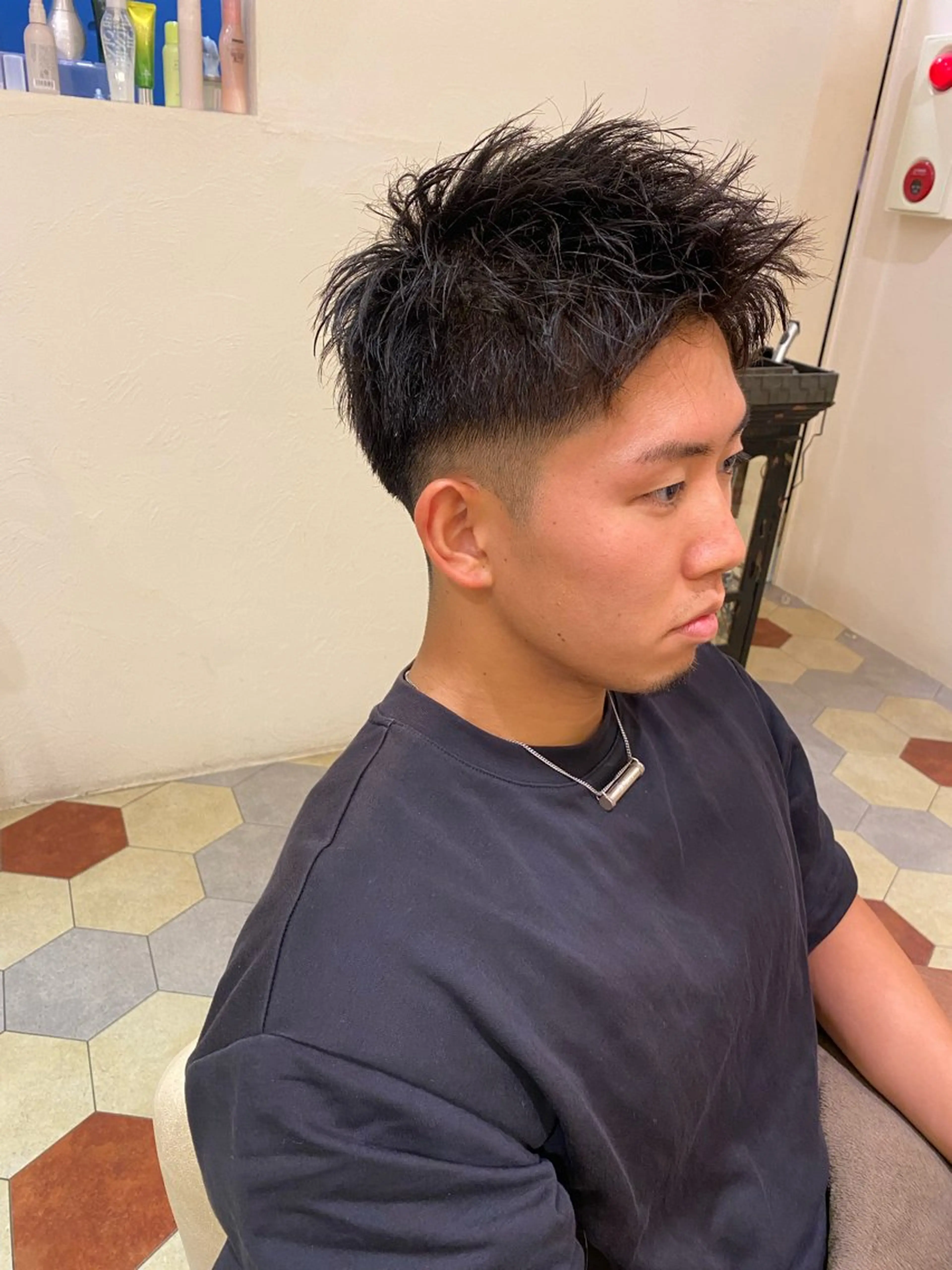 ショート パーマ メンズ カット パーマ 菊池大一 溝の口パーマのヘアスタイル