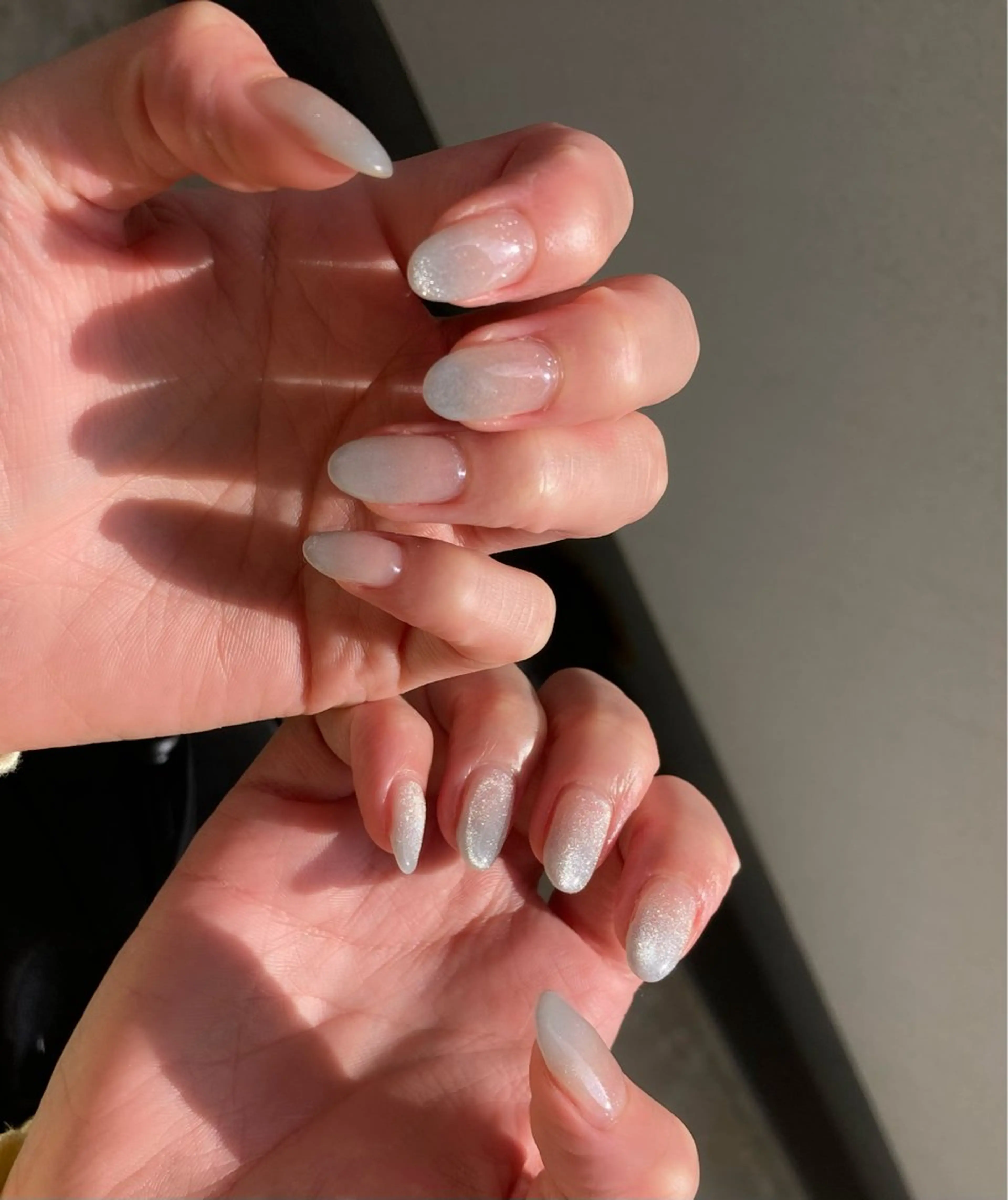 ネイル 氷ネイル・うるうるネイル 水色 マグネットネイル ハンドネイル DEEP nail salonのネイルデザイン