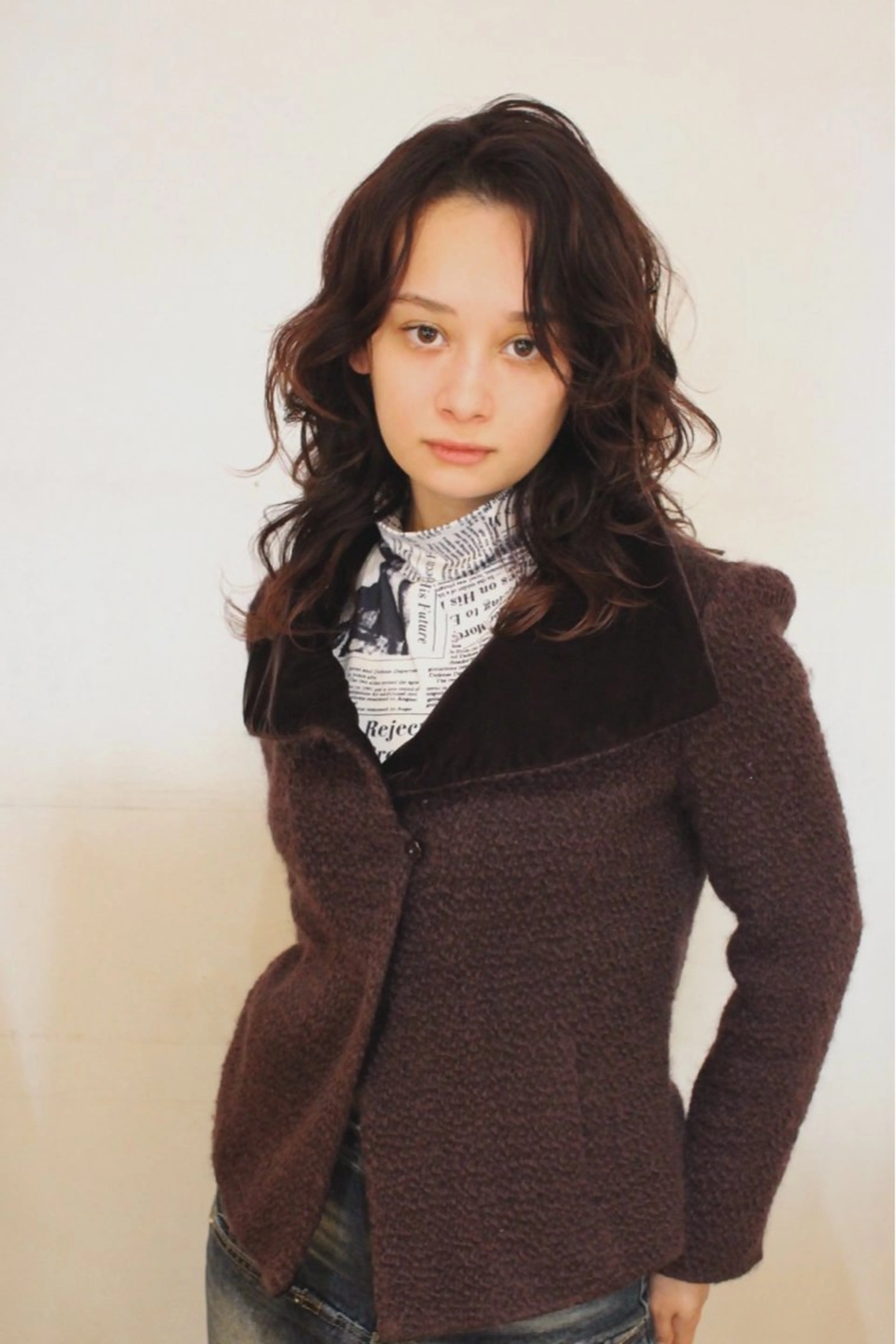 セミロング パーマ セミロングパーマ デジタルパーマ カット パーマ 千 田のヘアスタイル