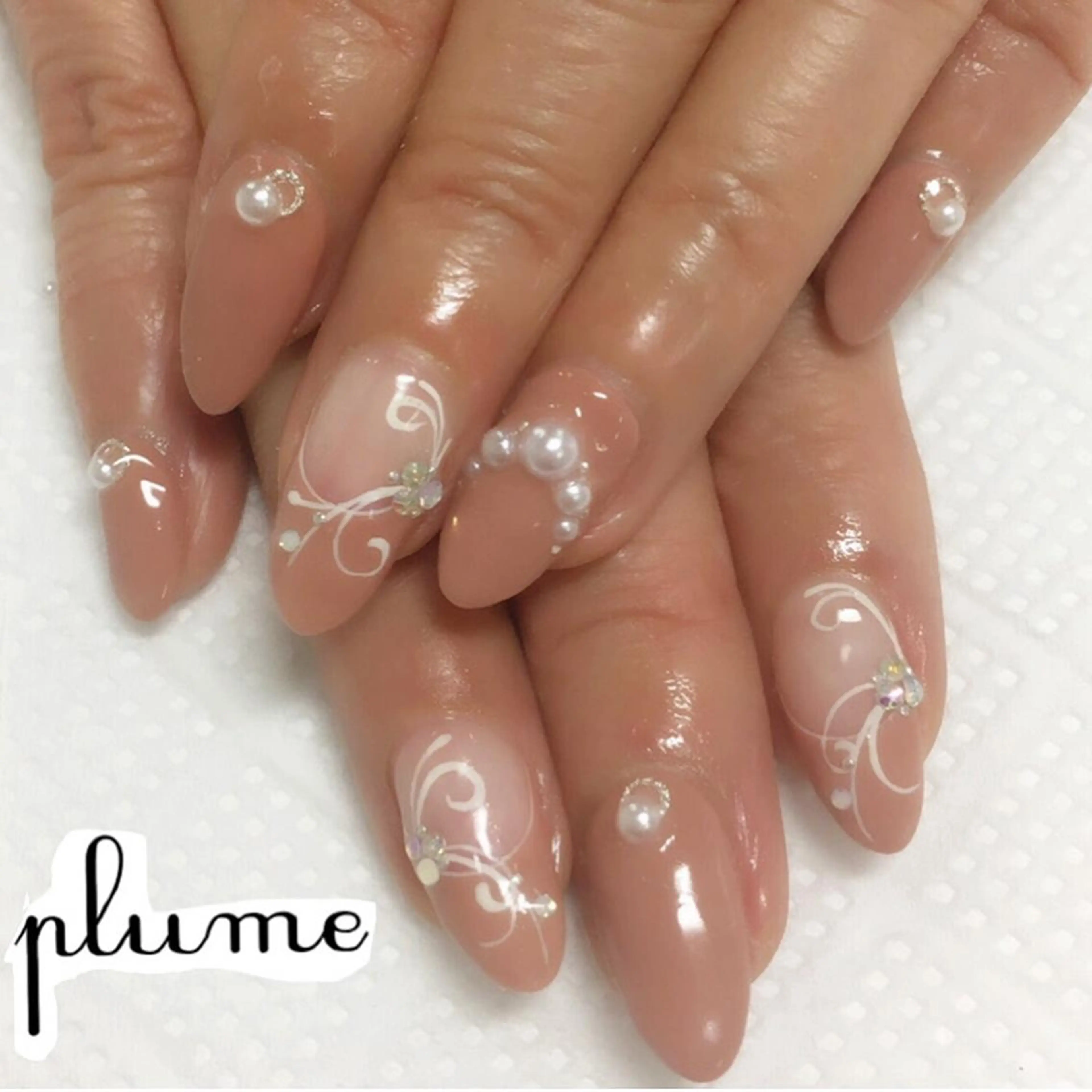 ネイル フレンチネイル ハンドネイル plume nail ☆韓国ネイルのネイルデザイン