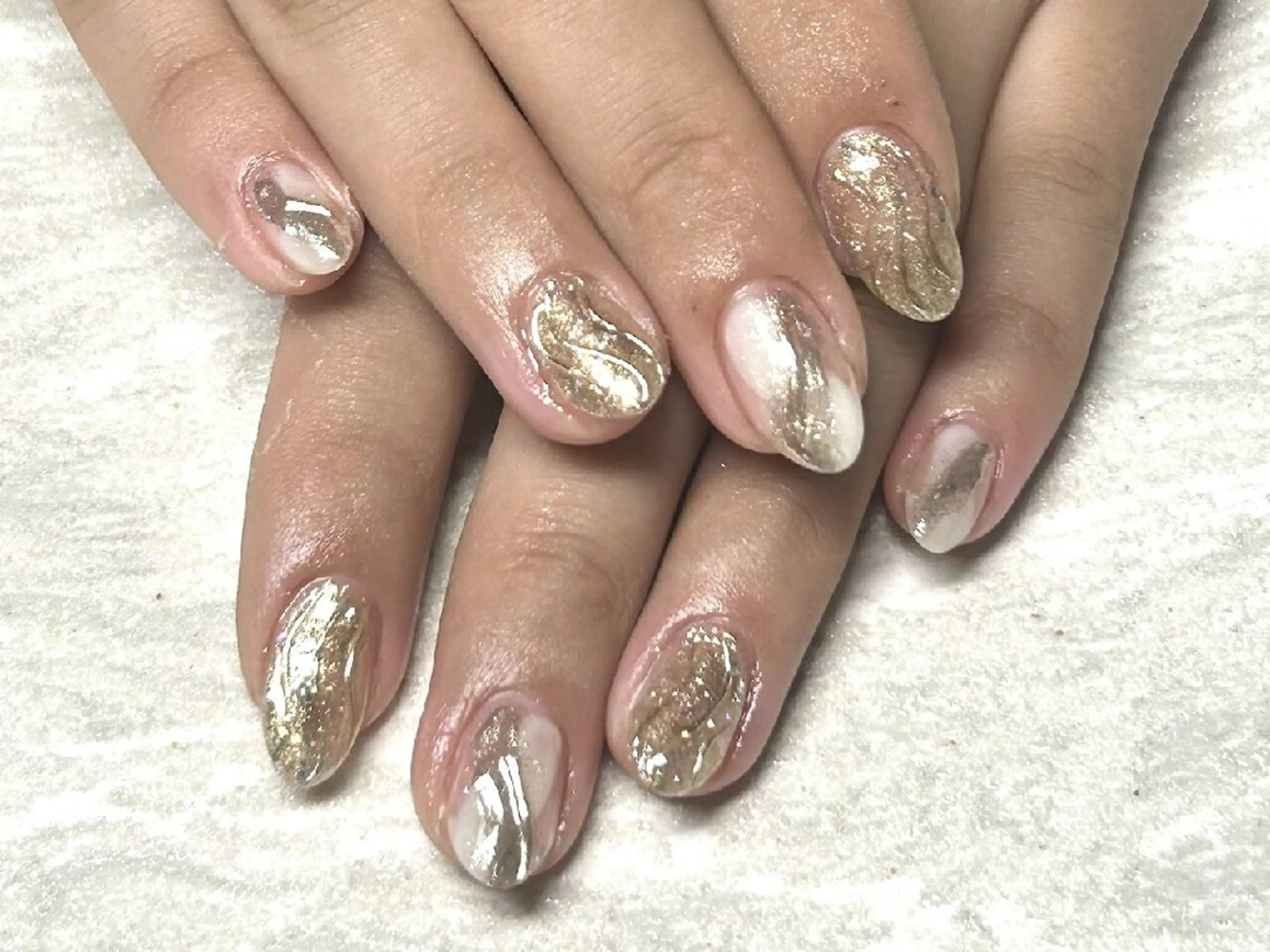 ネイル 入学式 韓国ネイル ミラーネイル ワンカラーネイル ハンドネイル JULIE NAILのネイルデザイン