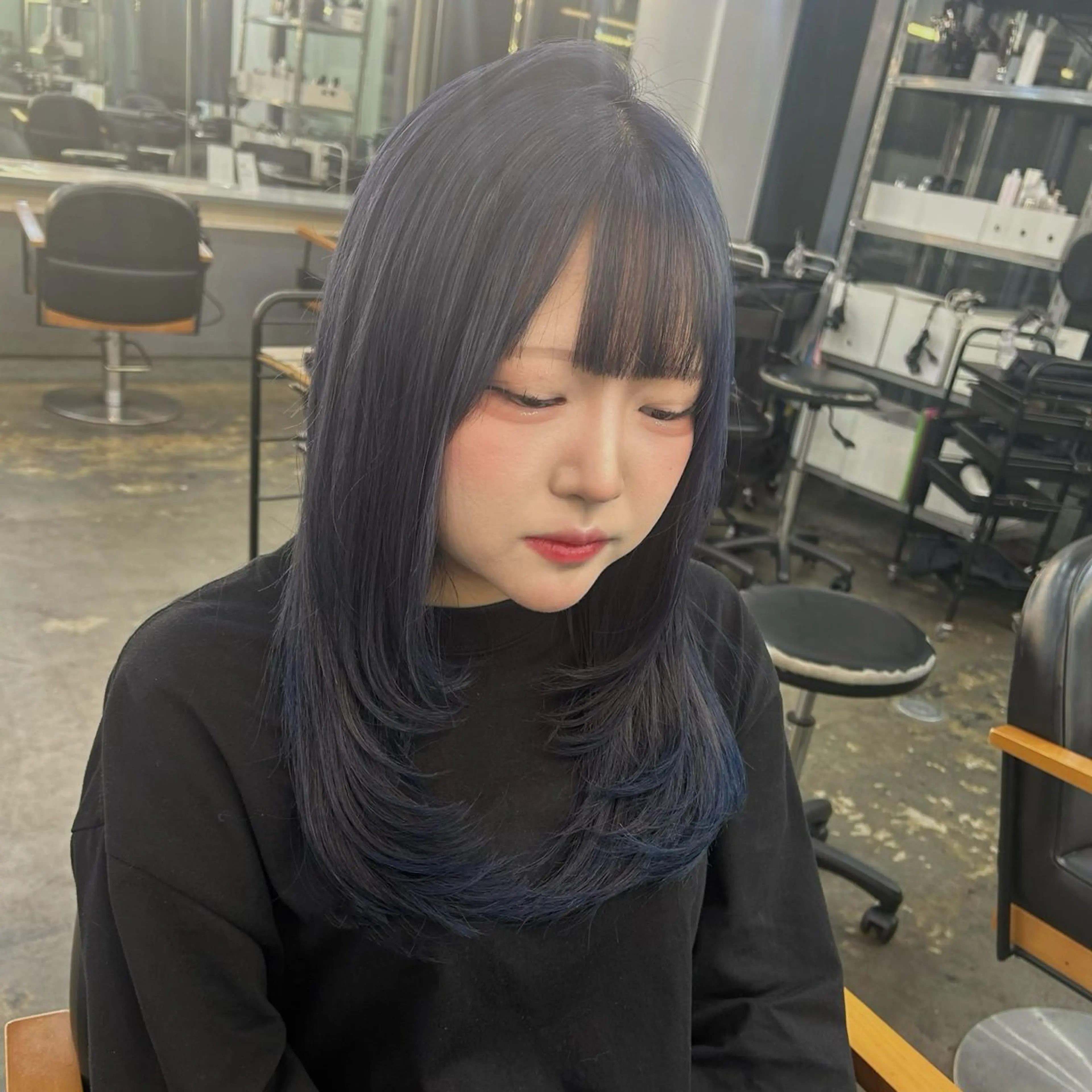 ロング カラー カット ヘアカラー ✂韓国レイヤー 🦋みやび🪽のヘアスタイル