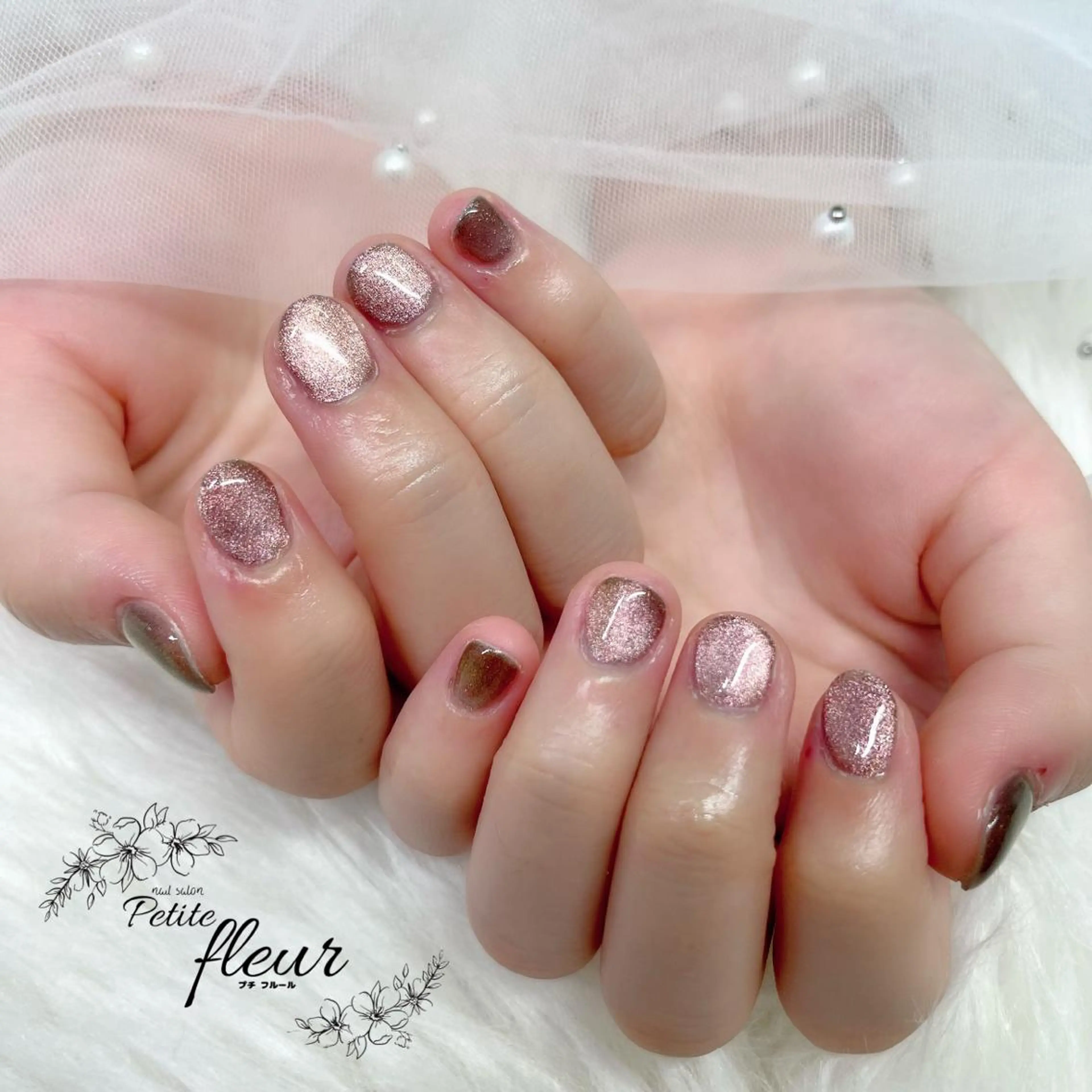 ネイル マグネットネイル マグネットワンカラー ワンカラーネイル ❁⃘*。Petite fleur❁⃘*りさのネイルデザイン