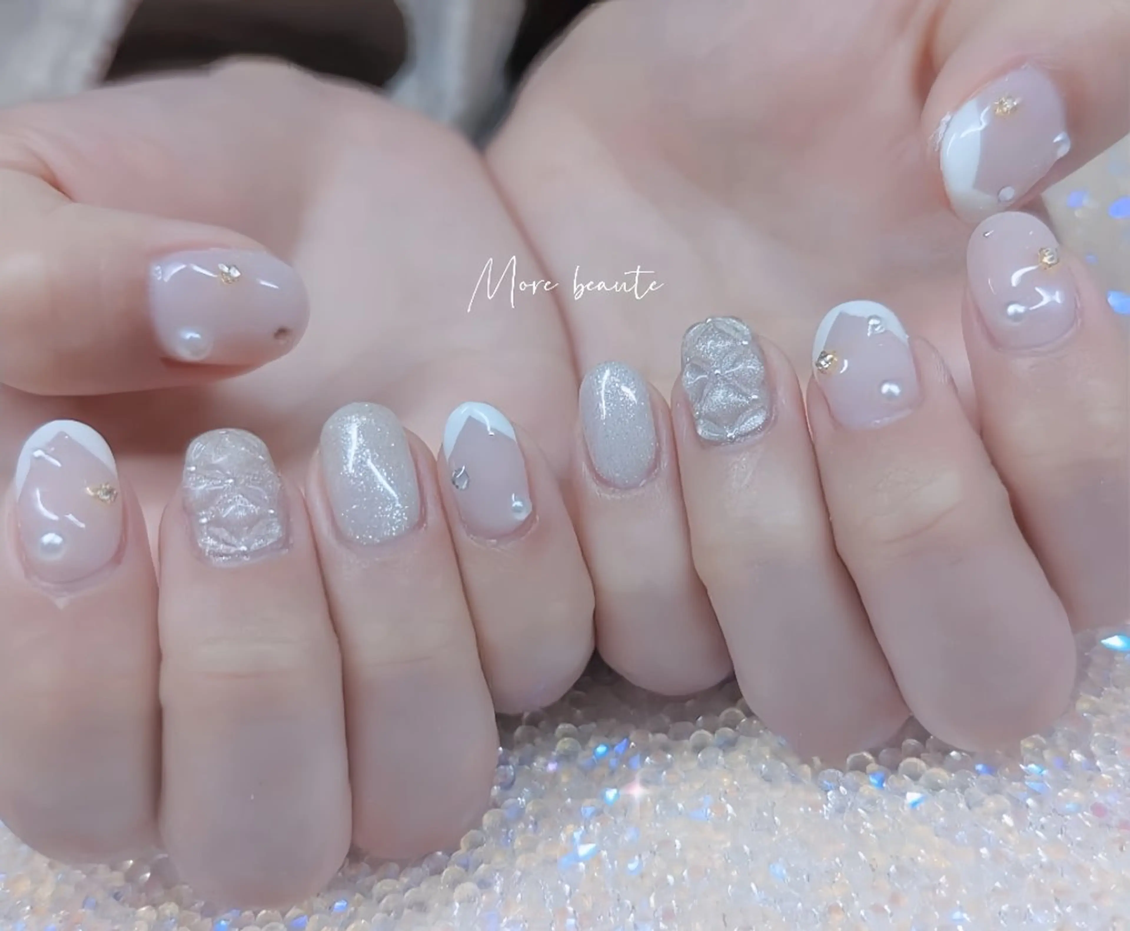 ネイル アートネイル ジェルネイル ハート 韓国ネイル マグネットネイル ハンドネイル I LOVE ME NAIL.｡.:*♡のネイルデザイン