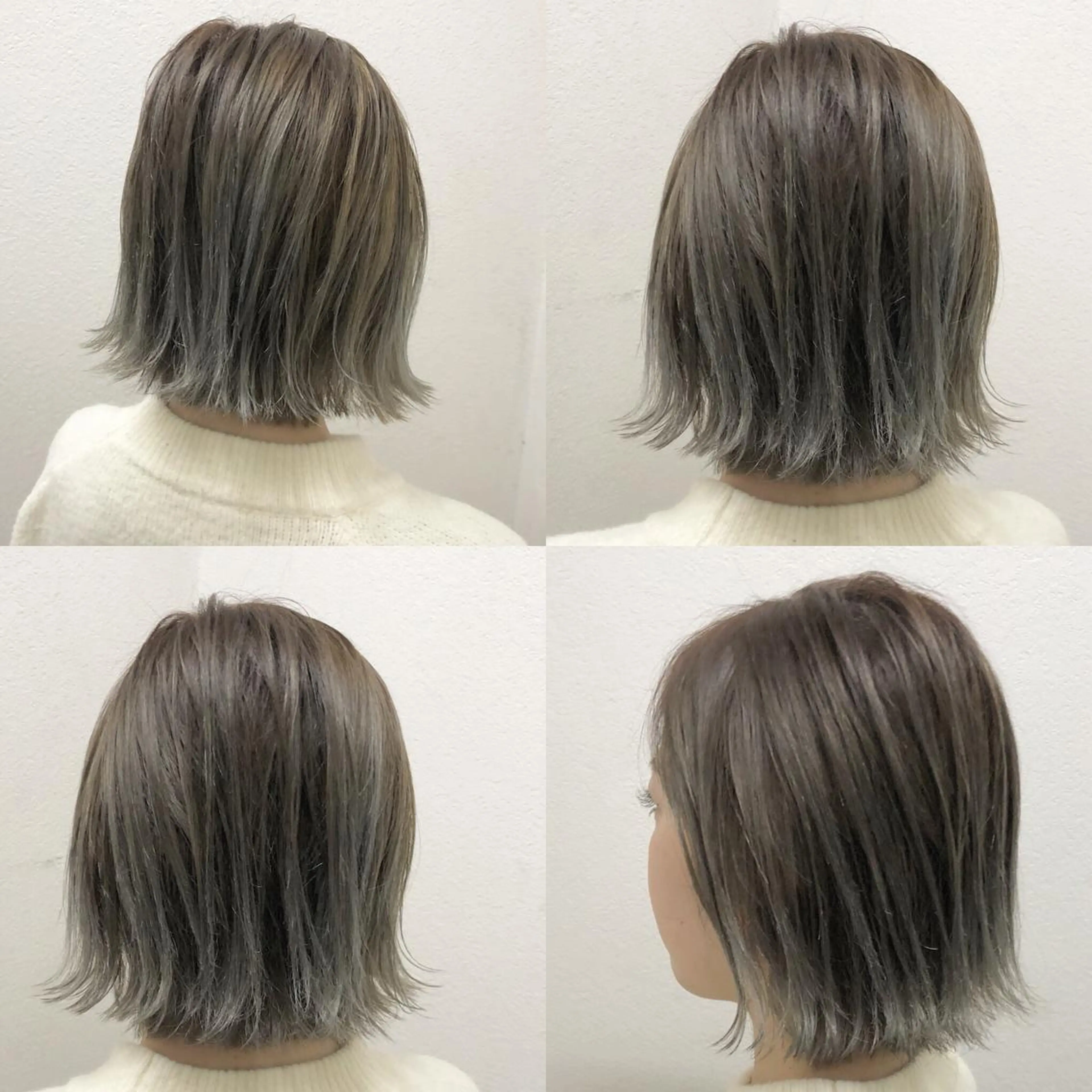ショート カラー シルバー 外ハネヘア ヘアカラー JILBLAN京都 ショート/ハイライトのヘアスタイル