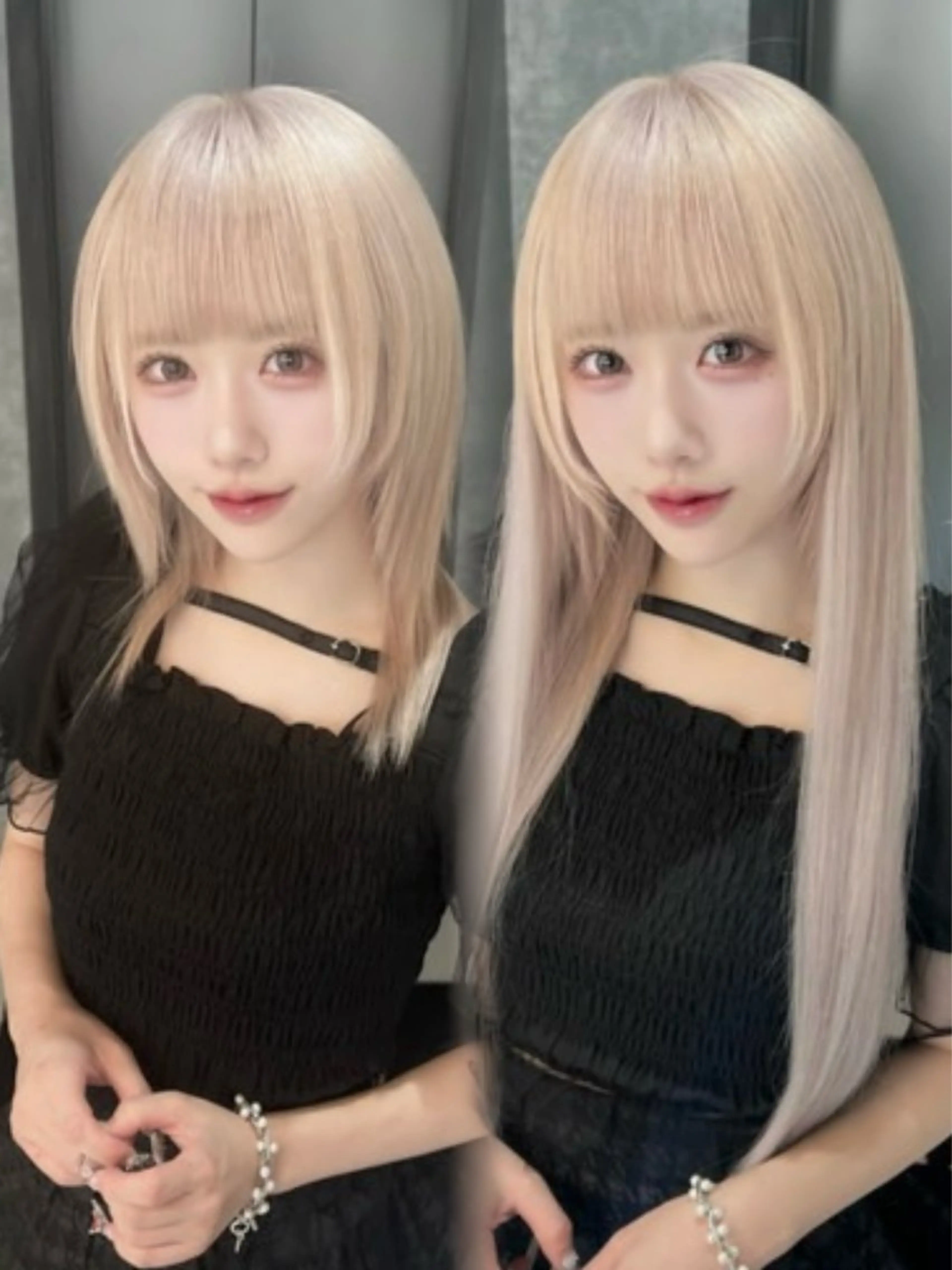 ロング カラー エクステ ダブルカラー特化💍 tiam💍韓国ヘアのヘアスタイル