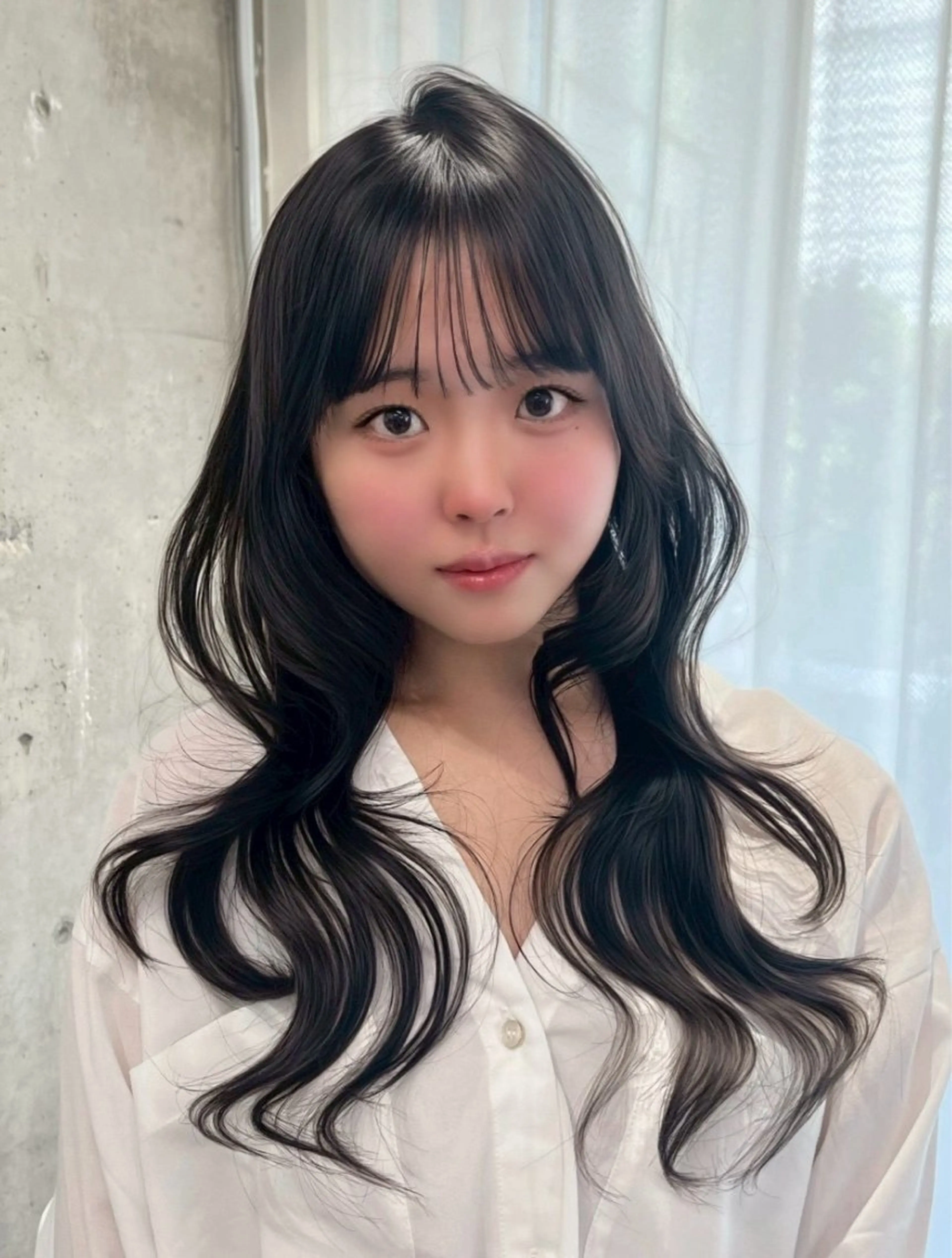 ロング 韓国風ヘア ロング 似合わせカット votan lilleyのヘアスタイル