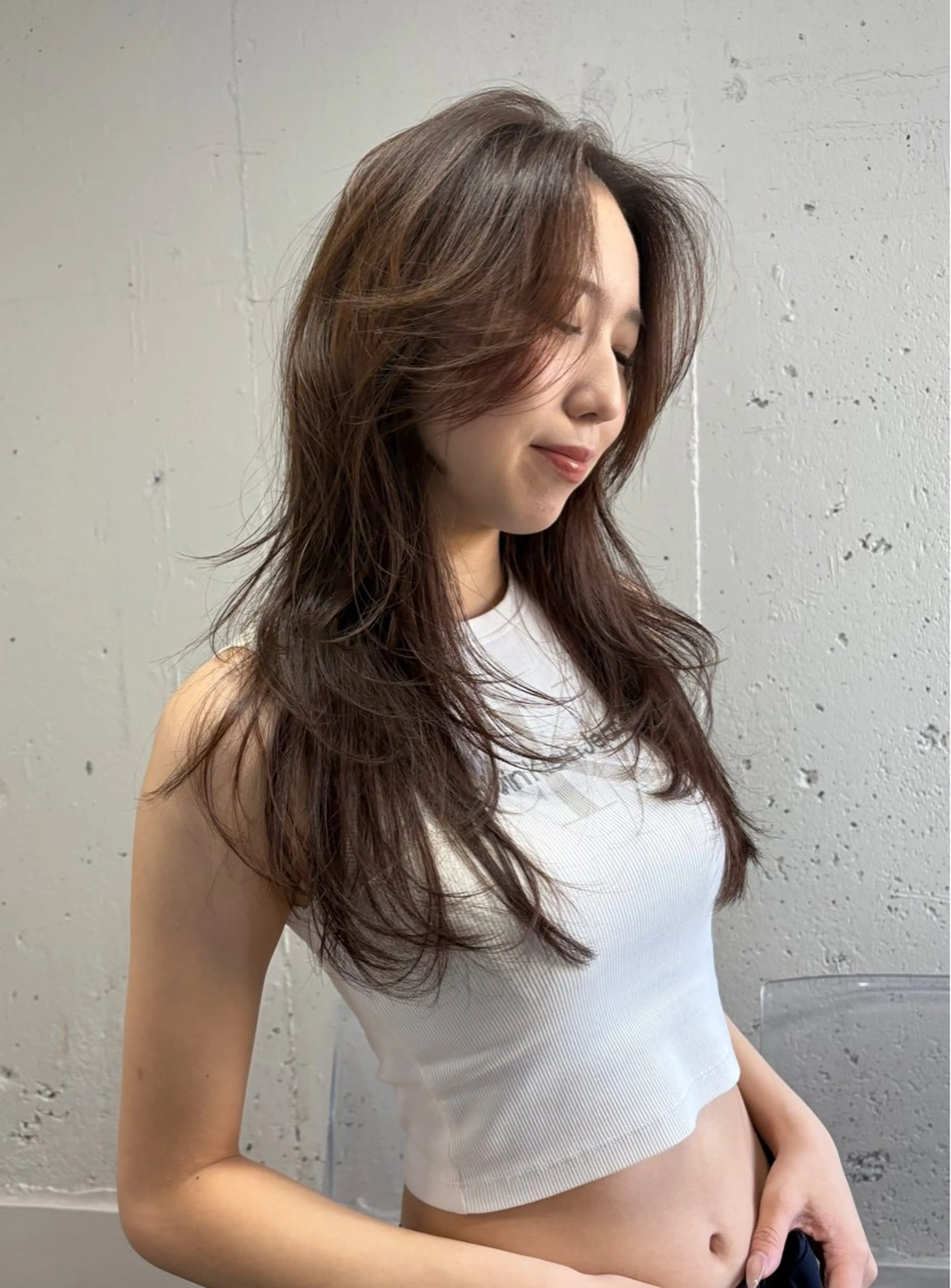 ロング カット ヘアカラー ハッシュカット🎀 レイヤーカットのヘアスタイル