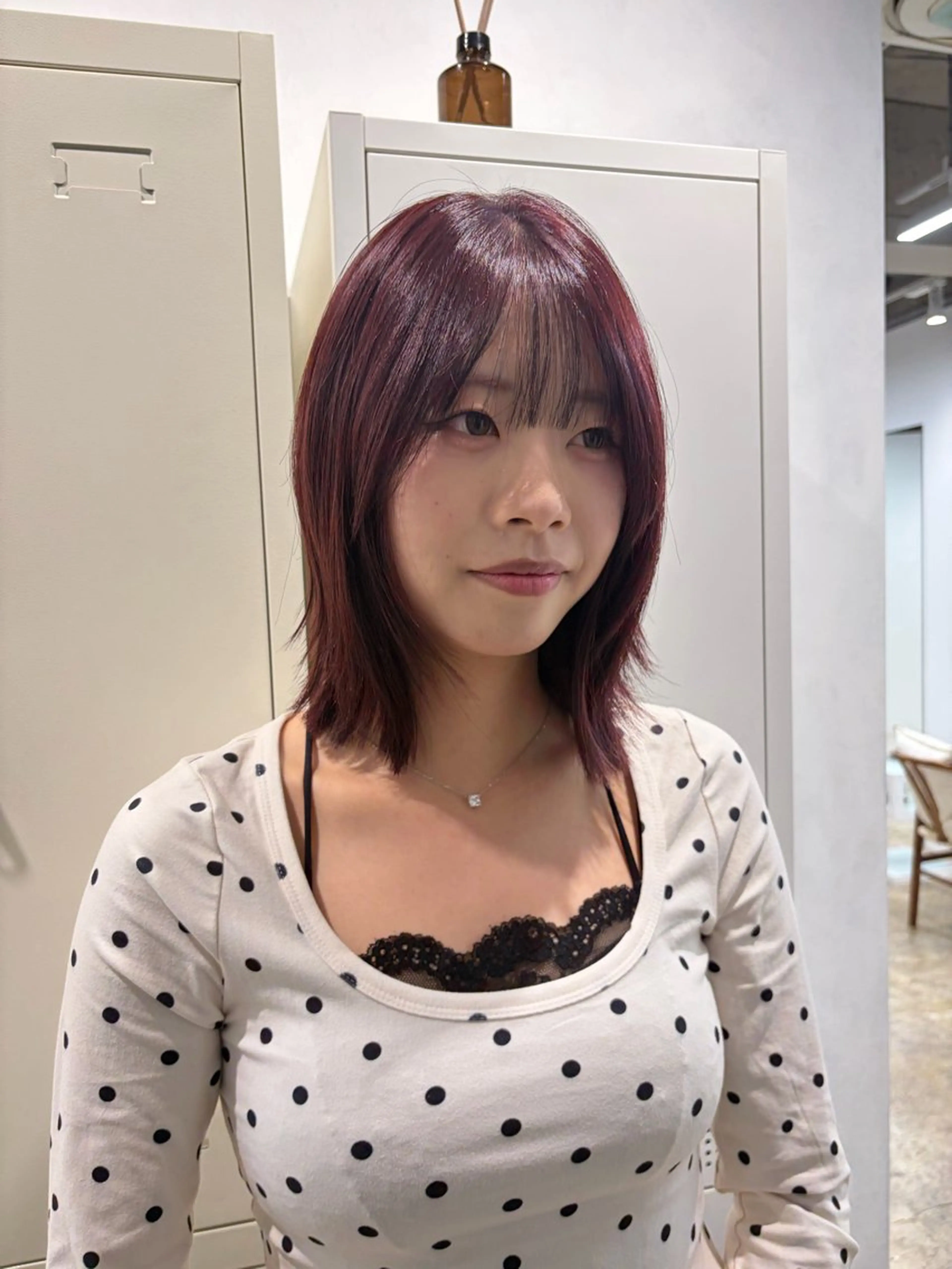 ショート ボブ レイヤーカット ヘアカラー mihane fit hueのヘアスタイル