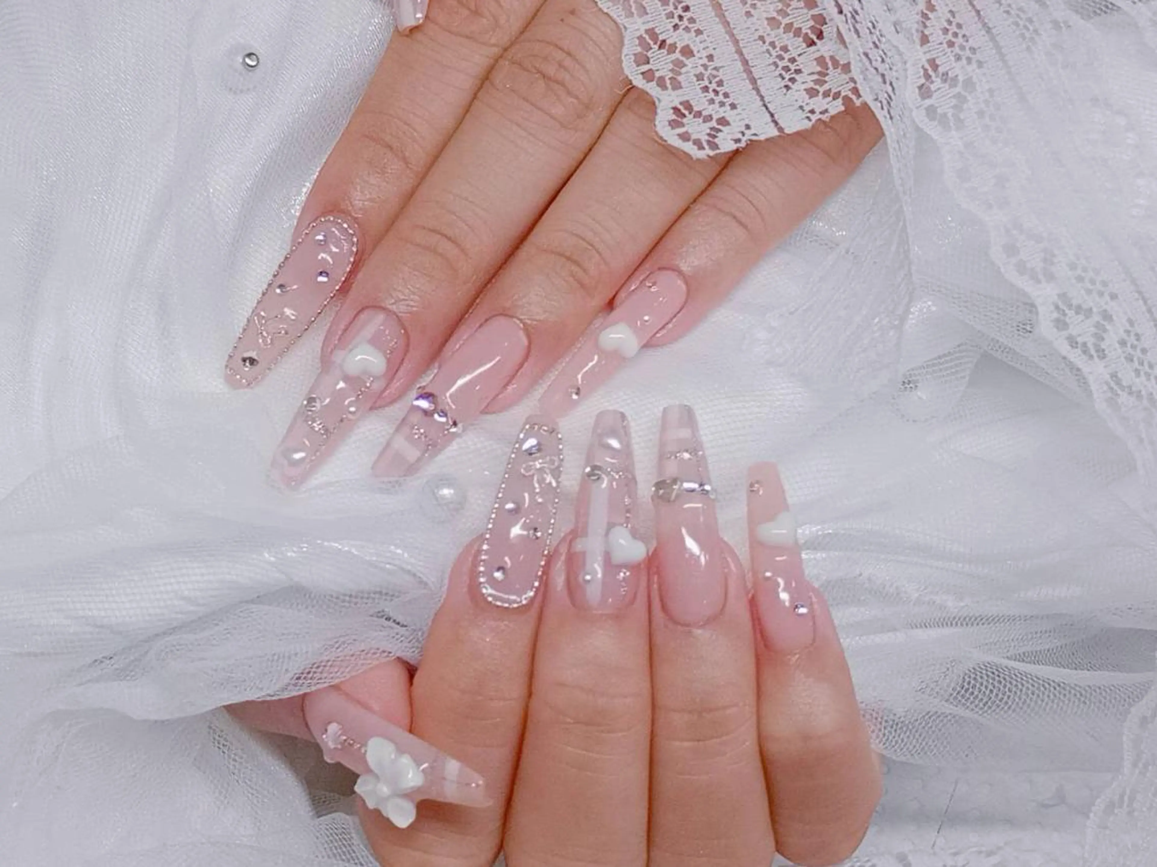 ネイル 長さ出し ジェルネイル 韓国ネイル 持ち込み パラジェル ハンドネイル ハンドケア Hana Bloom Nail💜Akiのネイルデザイン