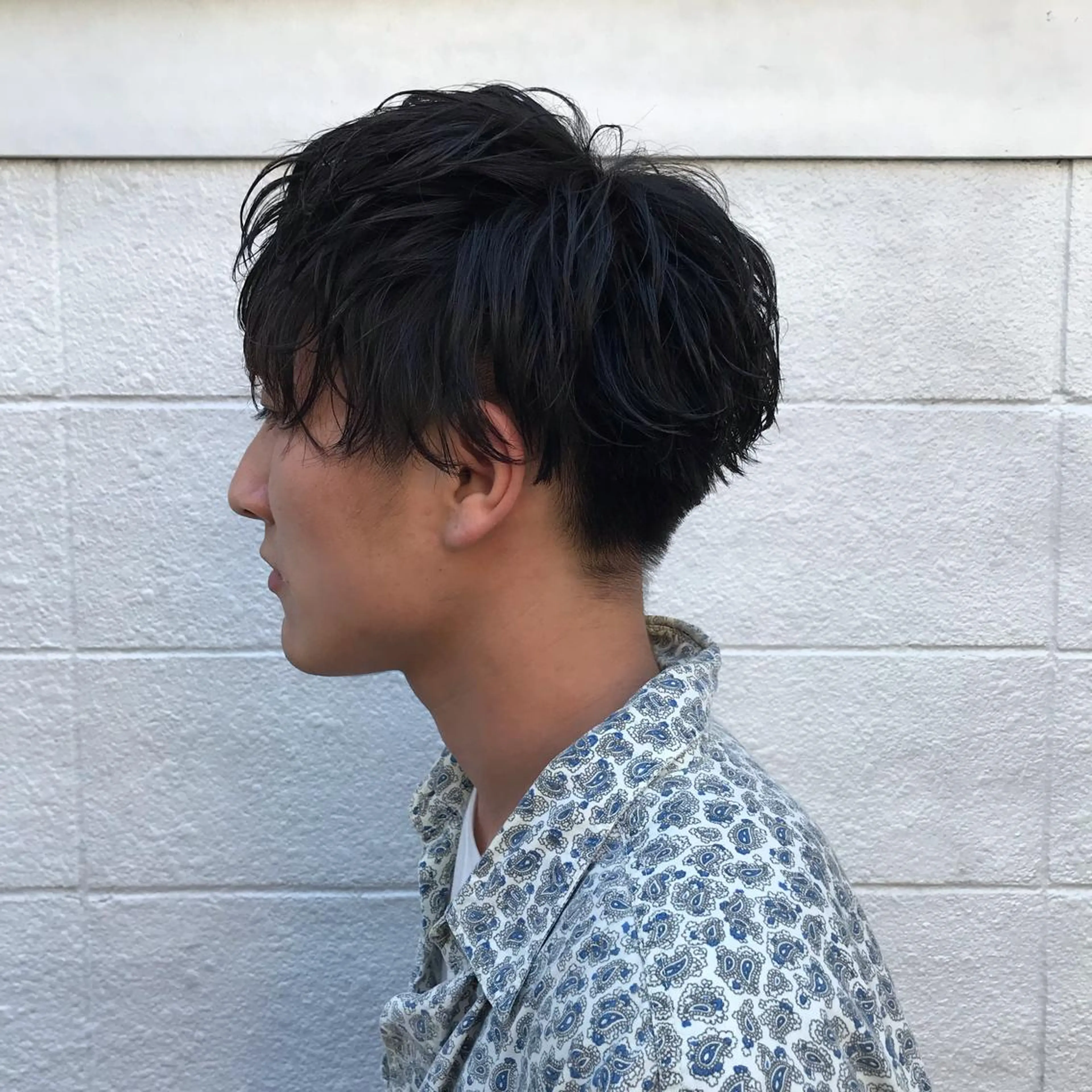 ショート カラー パーマ メンズ ニュアンスパーマ／ レイヤー／茶屋町のヘアスタイル