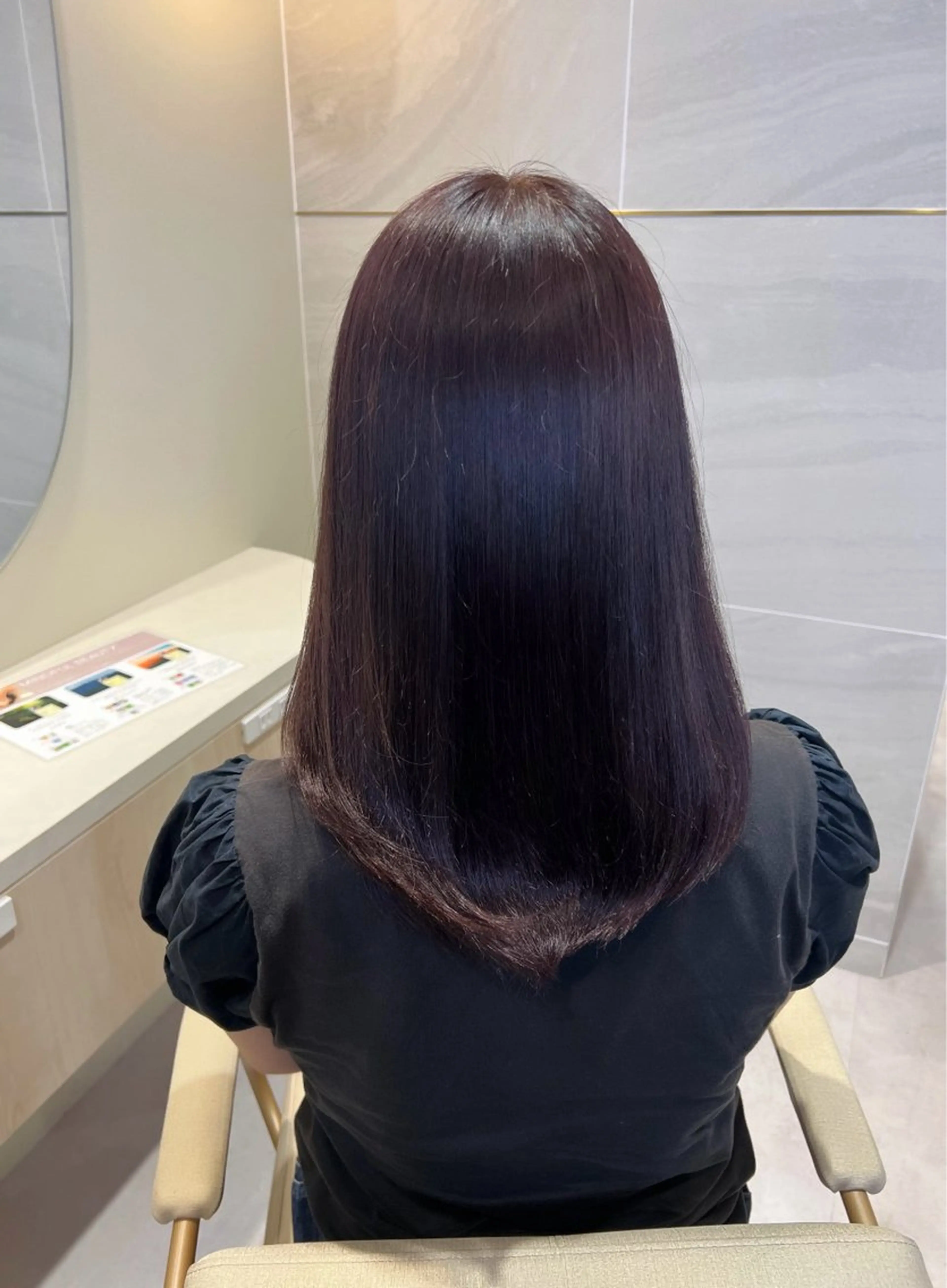 セミロング カラー ブリーチ ラベンダーカラー トリートメント カット無料｜レイヤー カット｜韓国モテへアのヘアスタイル