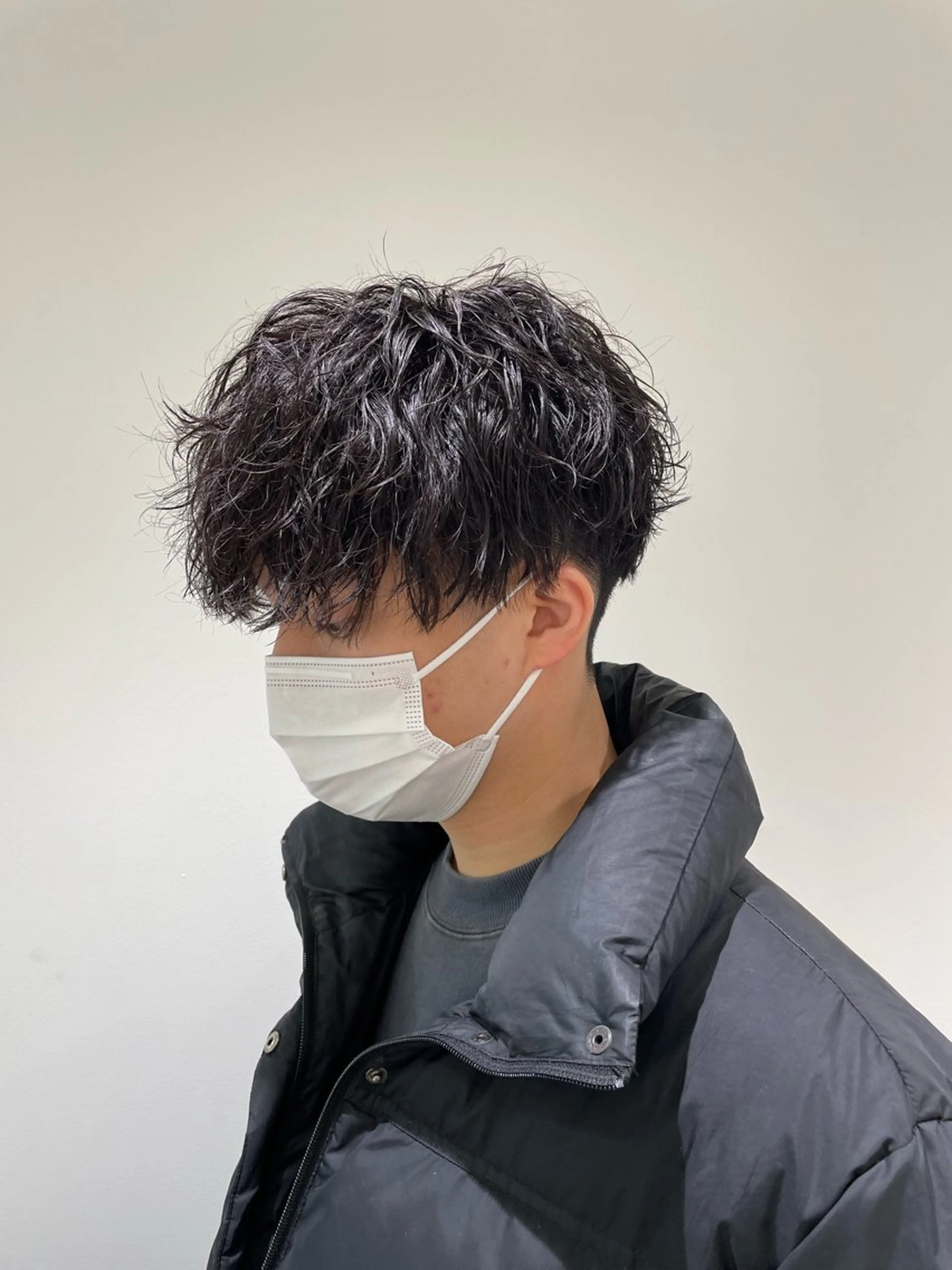 ショート パーマ カット パーマ トリートメント 【シャドウパーマ センターパート】義心のヘアスタイル