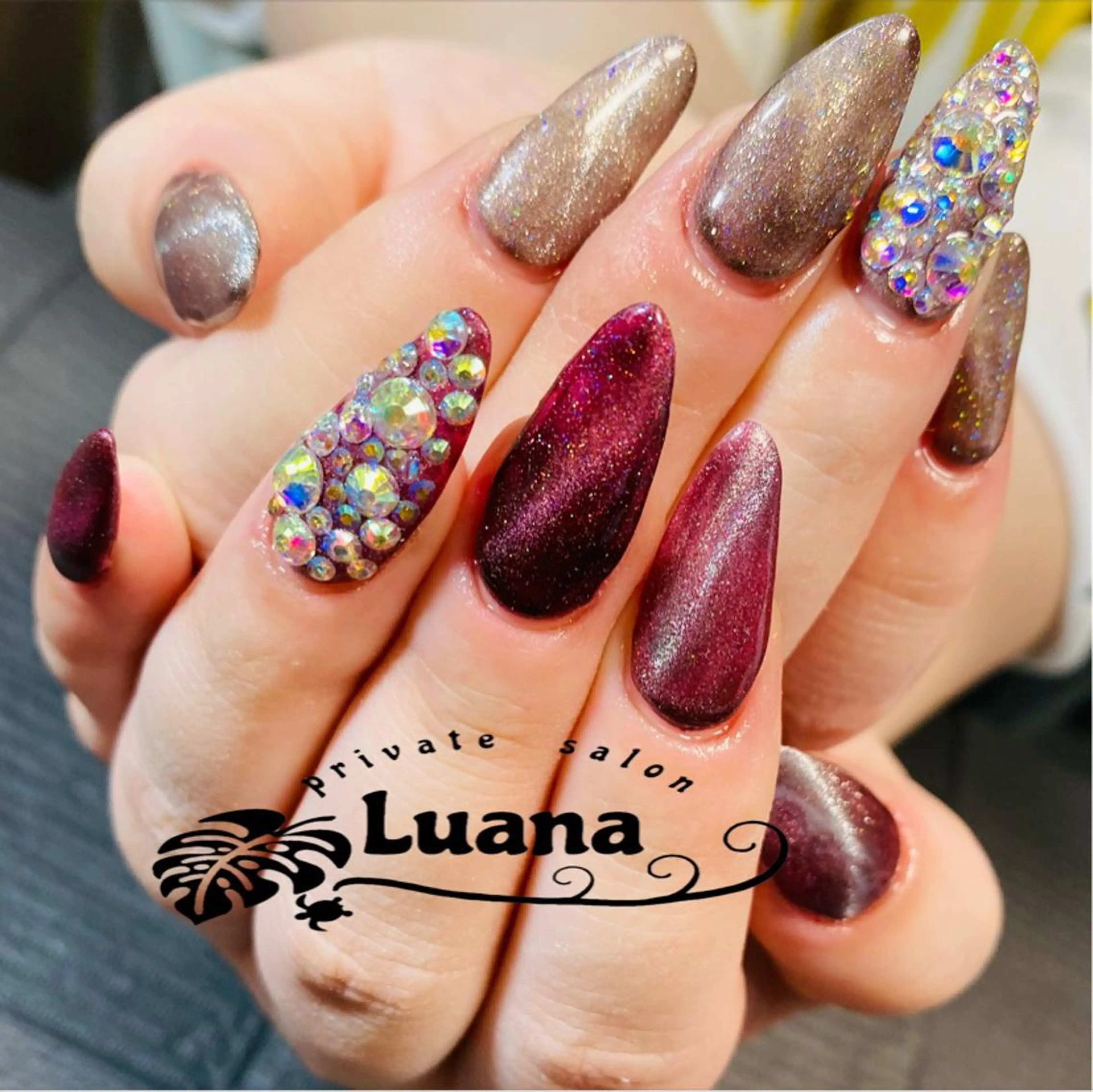 ネイル 長さ出し ジェルネイル マグネットネイル スカルプネイル 自宅ネイルサロン ルアナのネイルデザイン