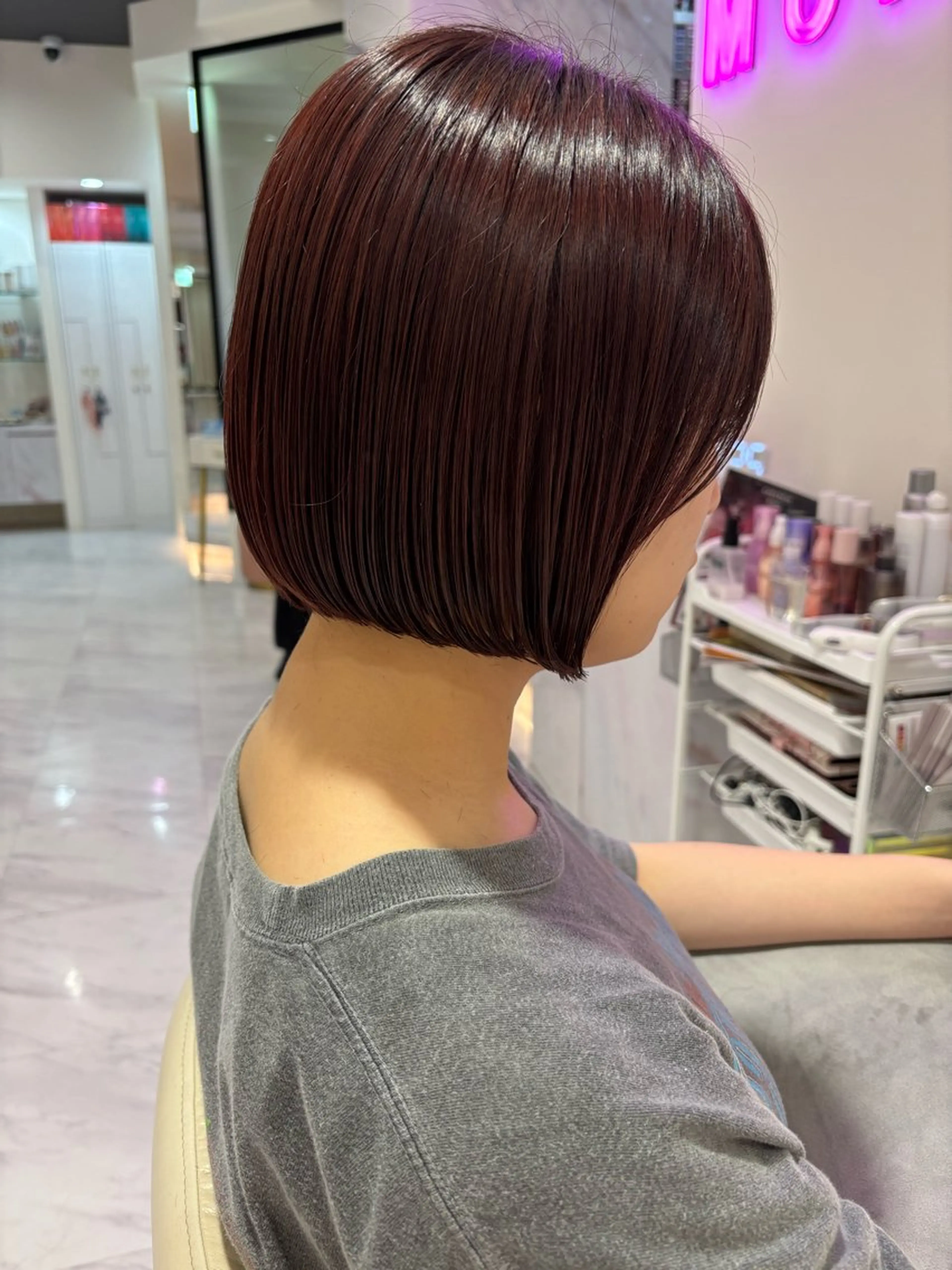 ショート カラー ブラウンカラー レッドカラー レッドブラウン ボブ SAYAKA 🍒／ボブ／暖色のヘアスタイル