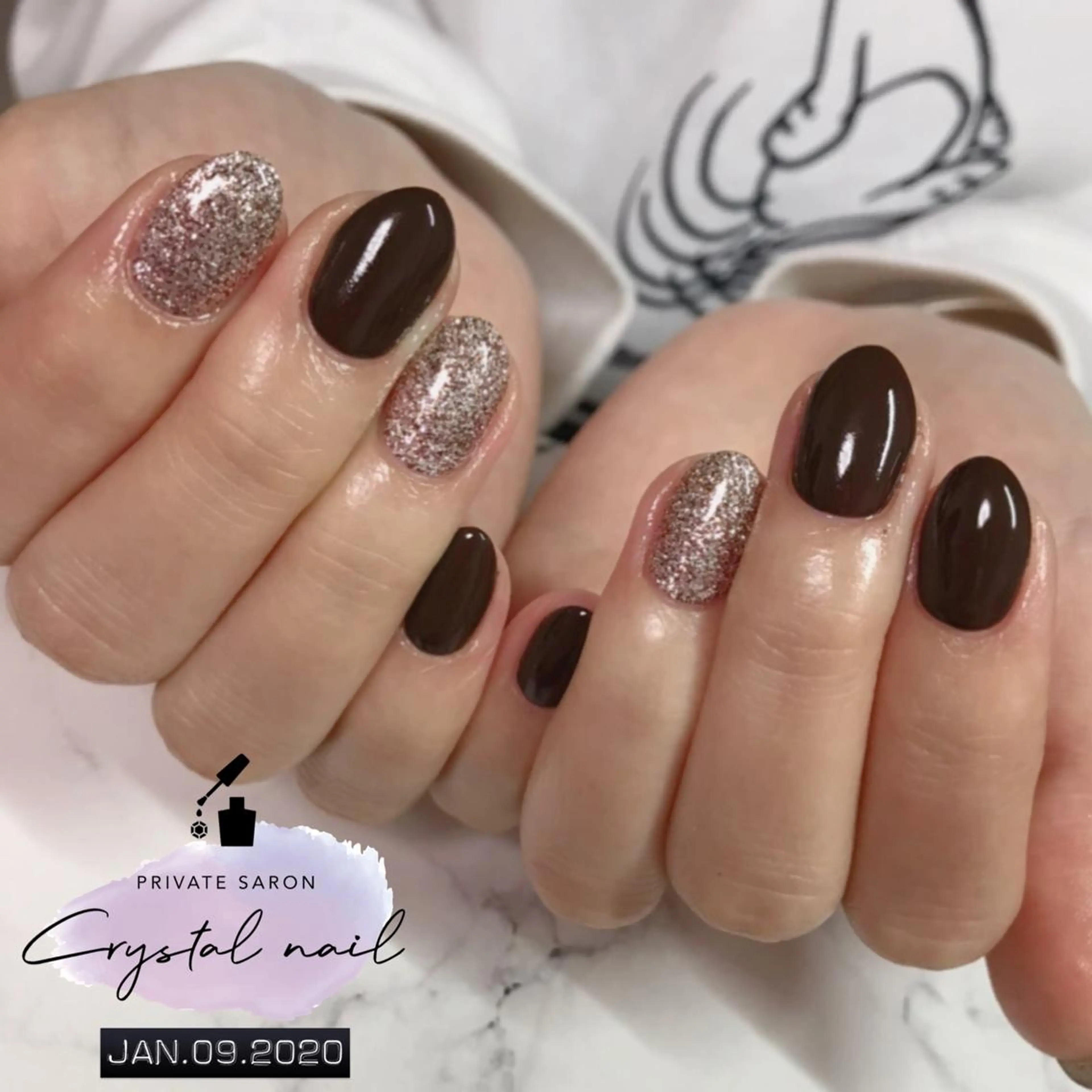 ネイル ラメ(グリッター) ハンドネイル SCENERY NAILのネイルデザイン