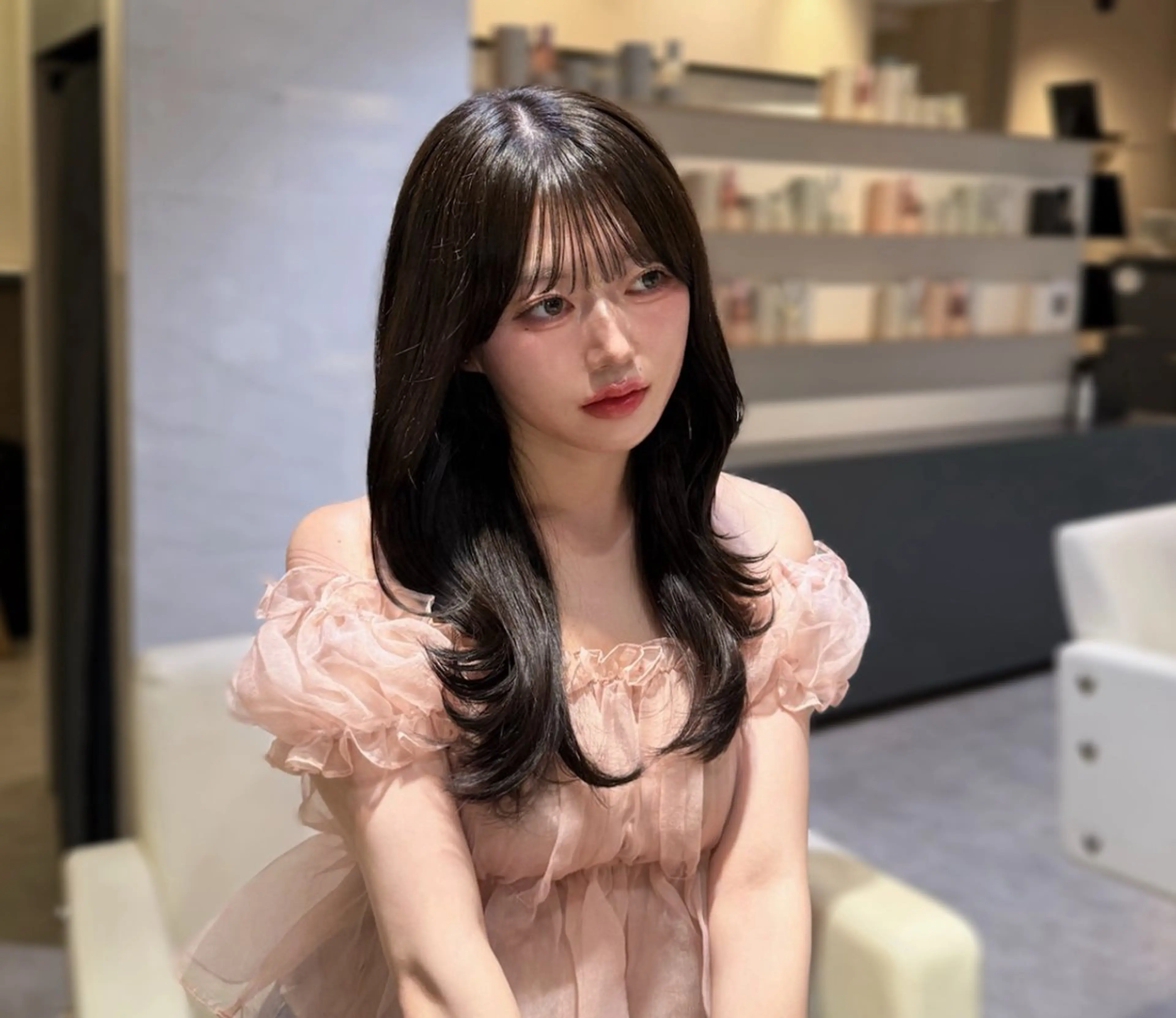 ロング カット ヘアカラー トリートメント 谷 亜澄のヘアスタイル