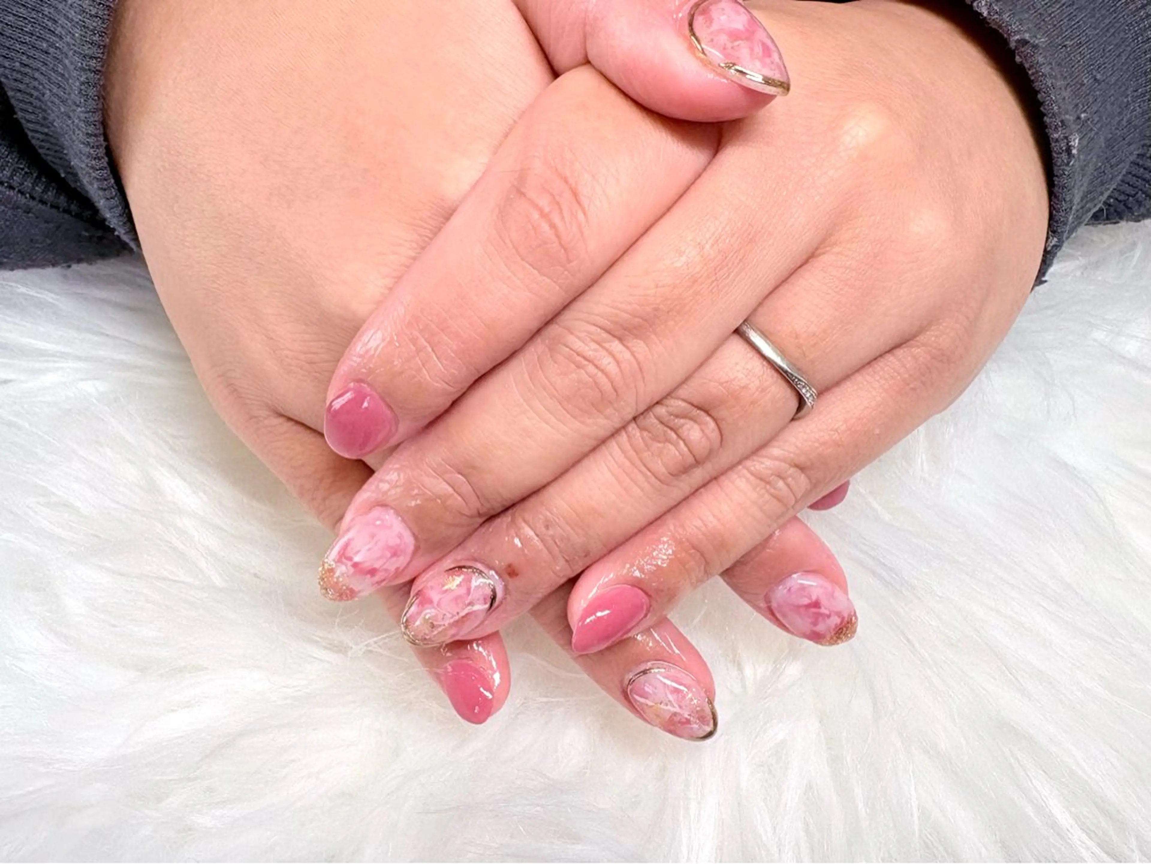 ネイル ピンク ハンドネイル Nailsalon Dahliaのネイルデザイン