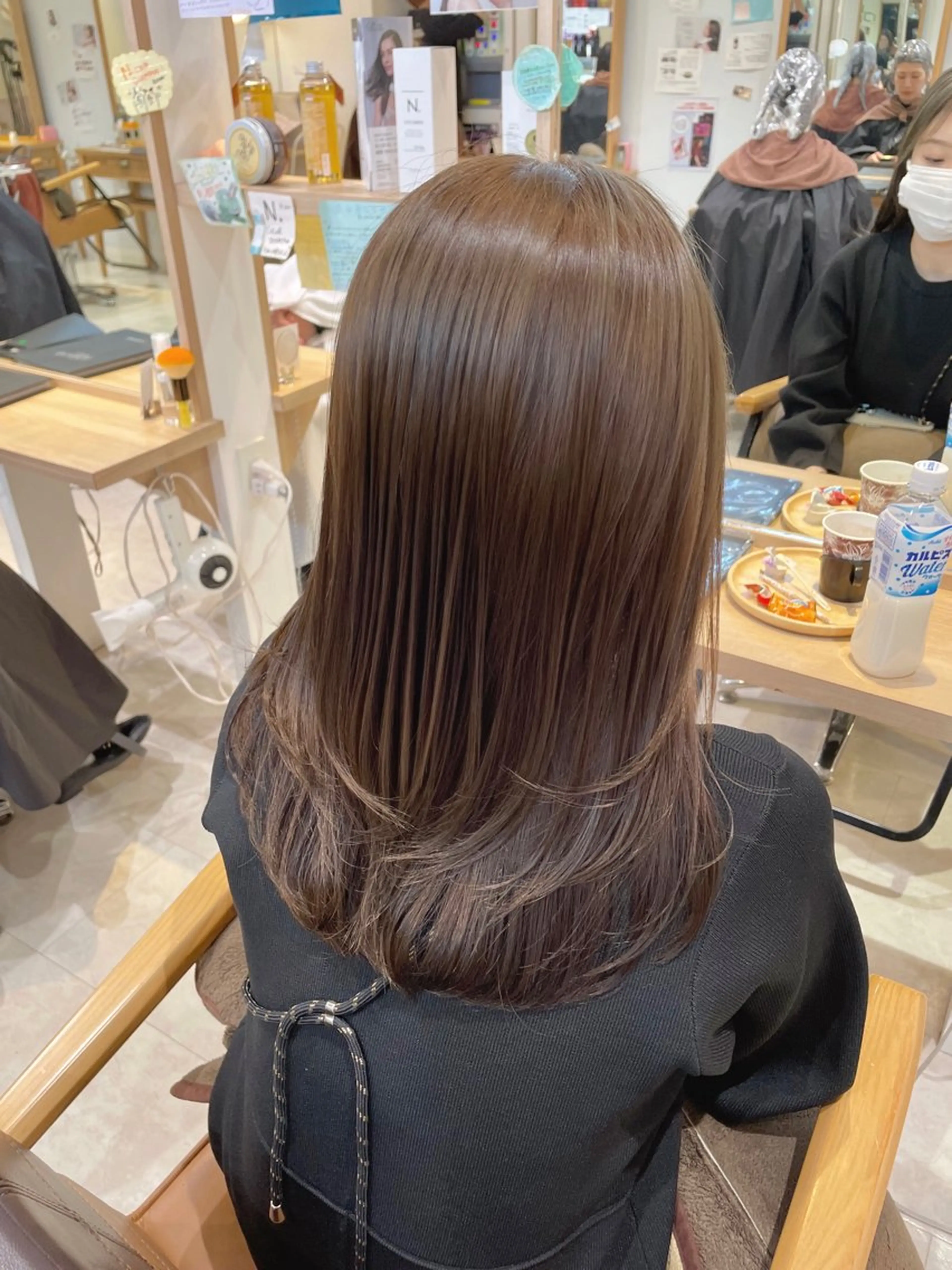 ミディアム カラー 心斎橋/ブリーチなし 髪質改善/レイヤーのヘアスタイル