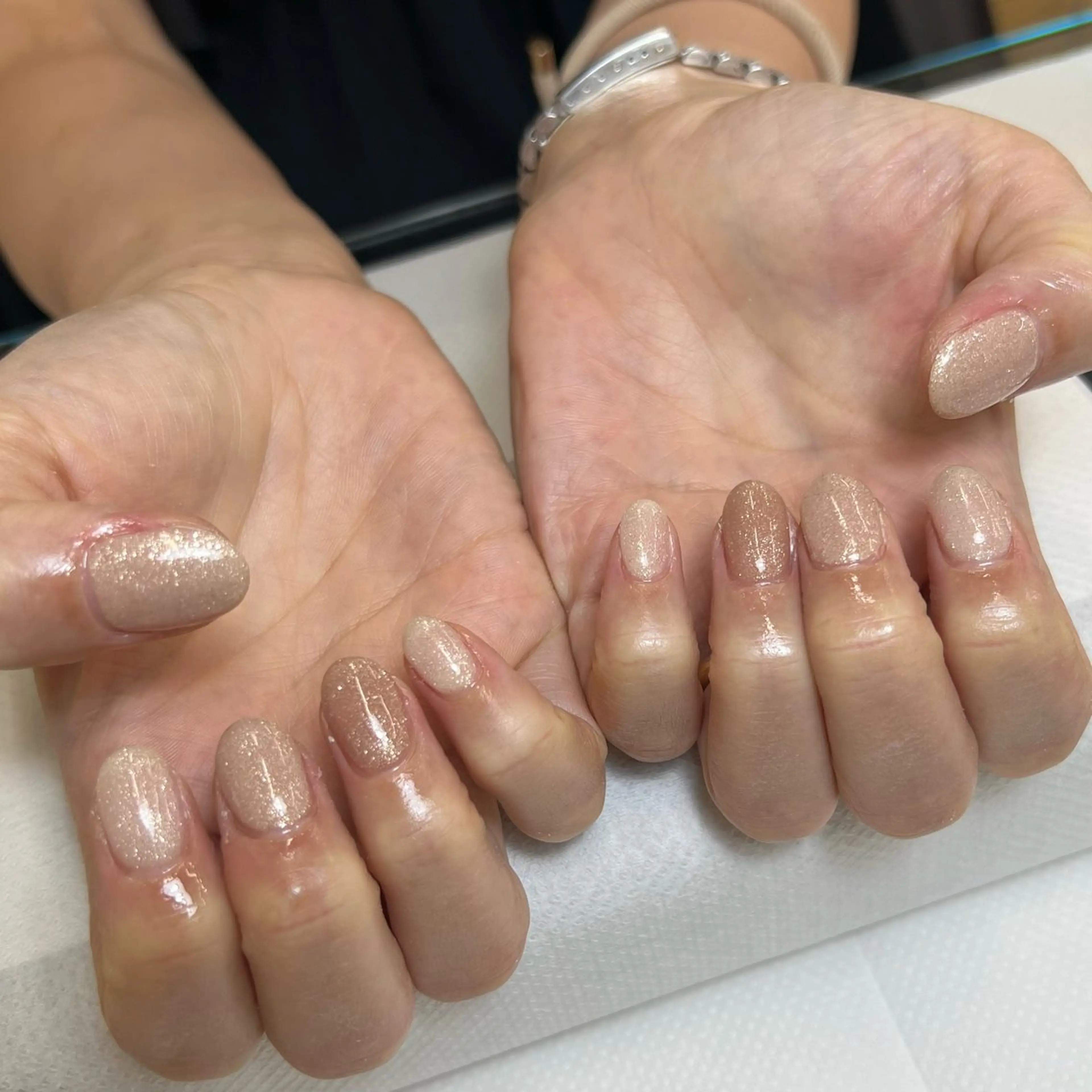 ネイル ラメ(グリッター) ワンカラーネイル Nishimura Amiのネイルデザイン