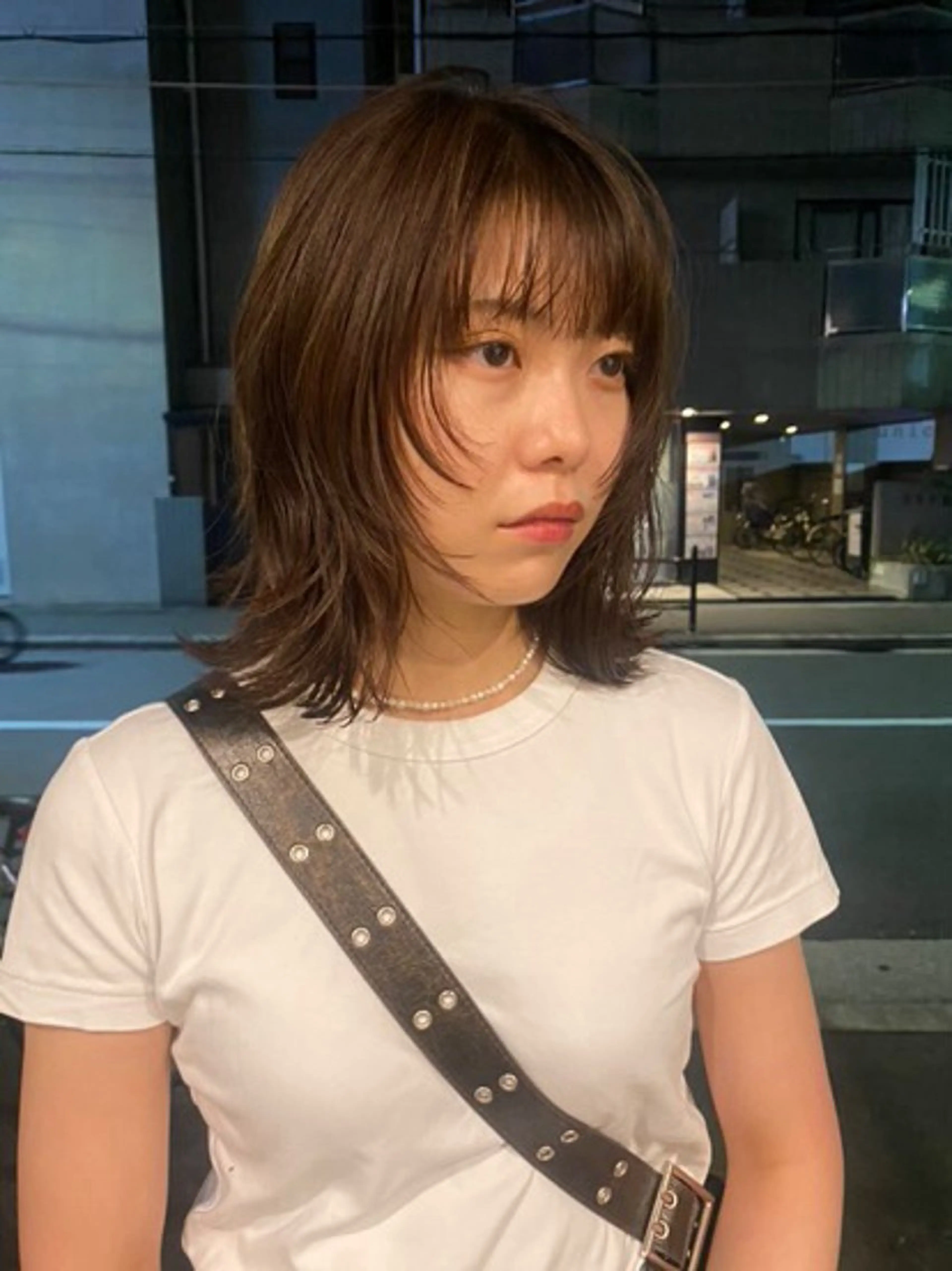 ミディアム 心斎橋/レイヤー/ ブリーチ/モエのヘアスタイル