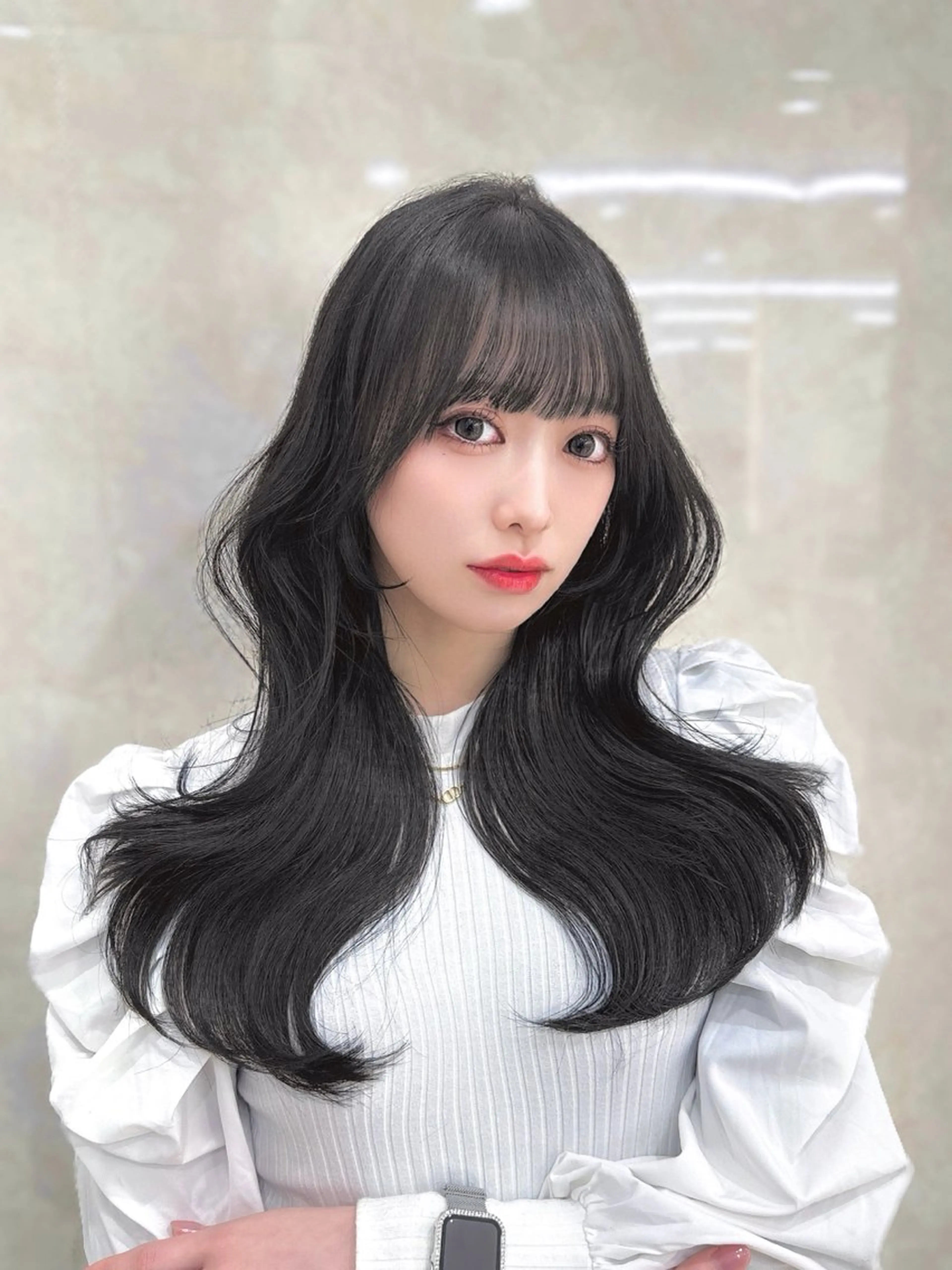 ロング カラー レイヤーカット 小顔カット カット ヘアカラー 似合わせ/レイヤー /顔まわり/池田歩樹のヘアスタイル