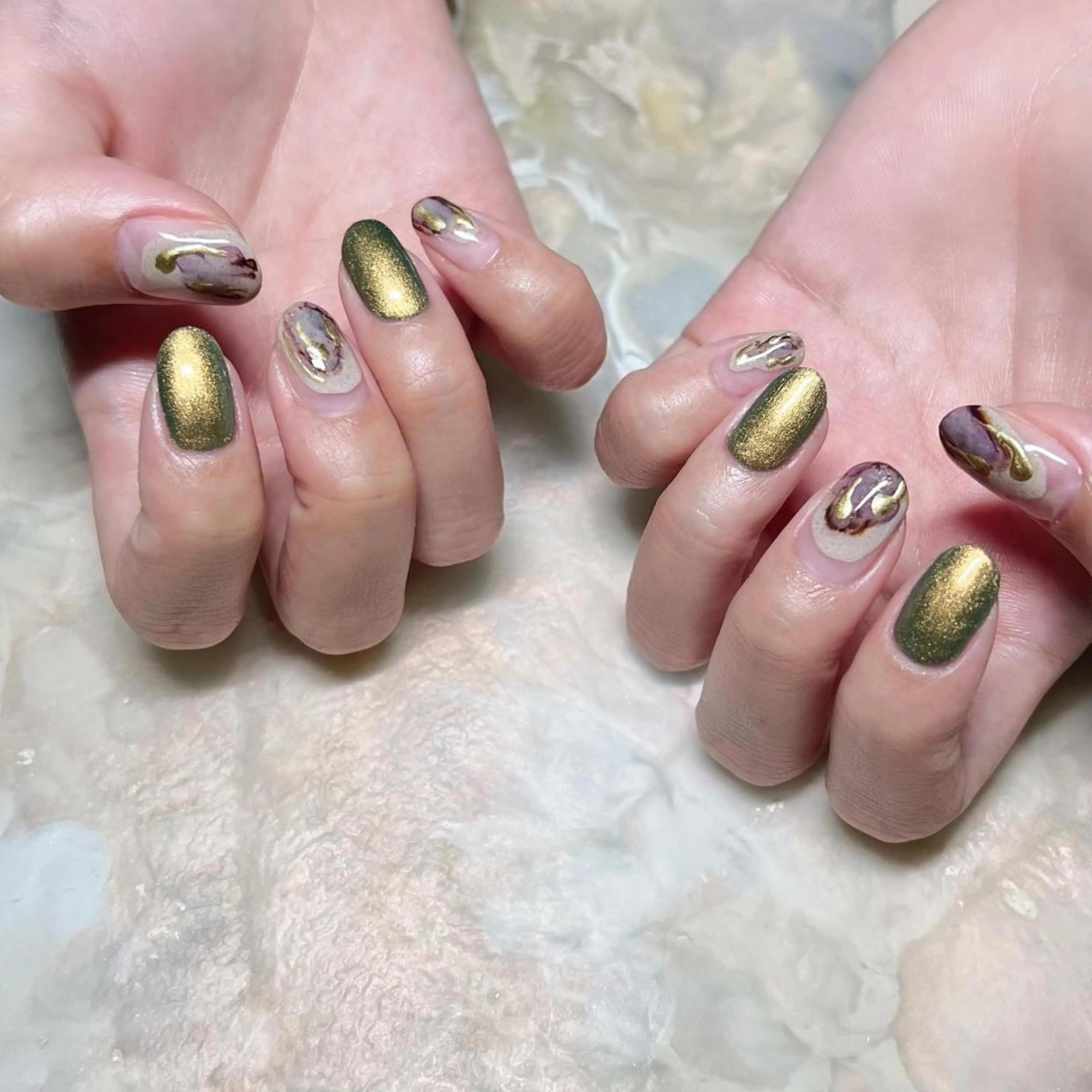 ネイル マグネットネイル ニュアンスネイル ショートネイル gemickle nailのネイルデザイン