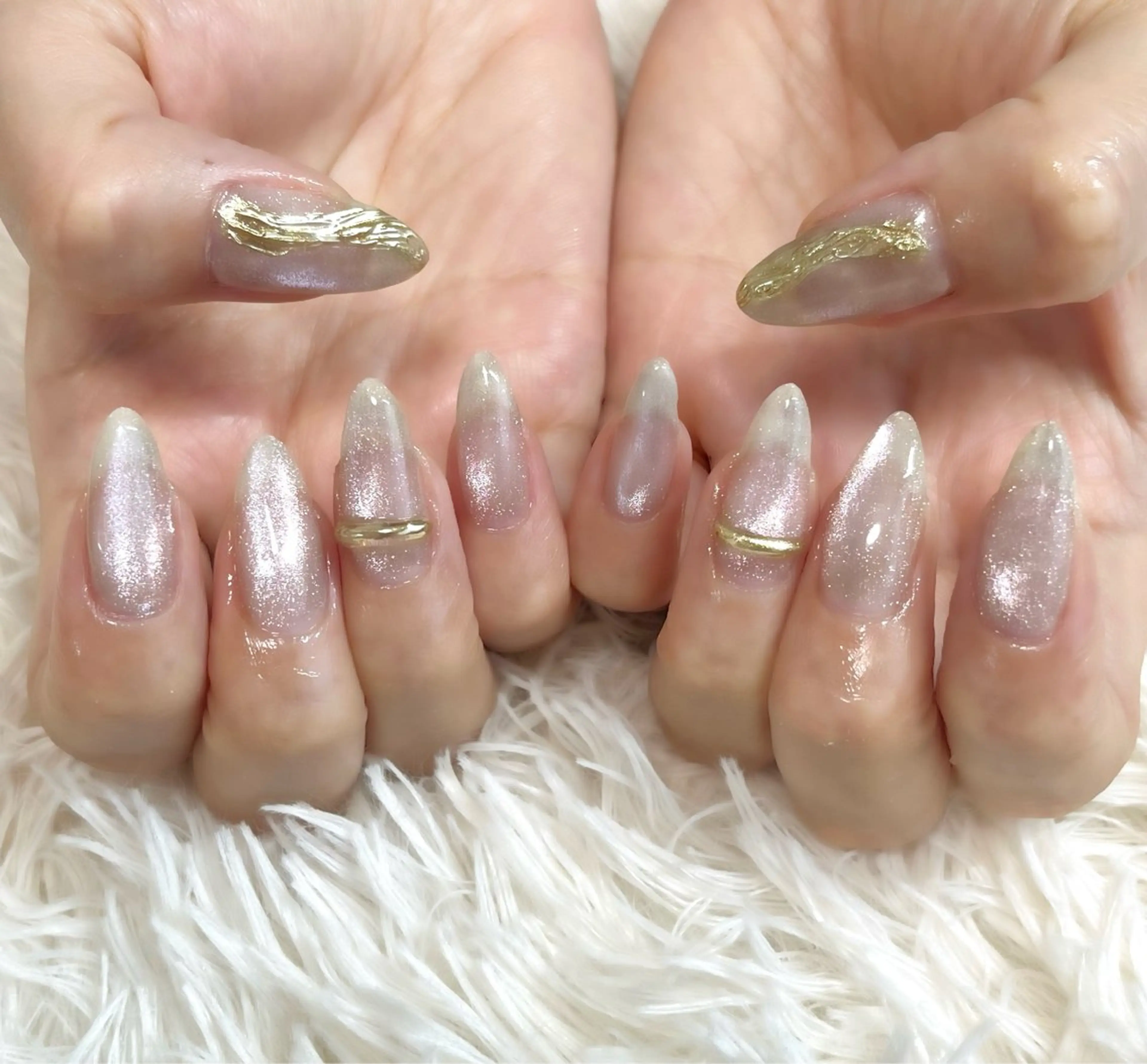 ネイル 氷ネイル・うるうるネイル マグネットネイル ハンドネイル 島田 亜紀のネイルデザイン