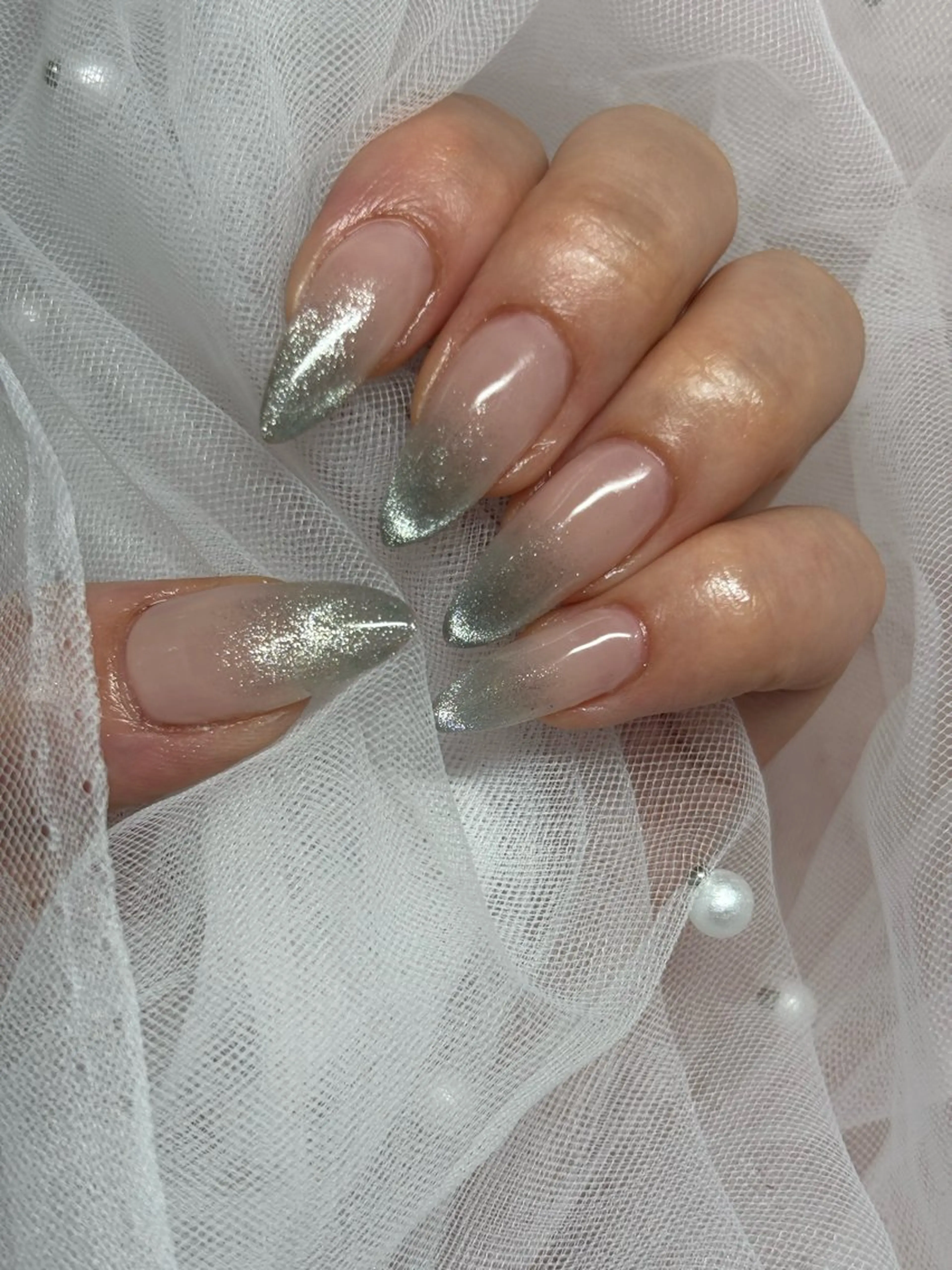 ネイル ブルー マグネットネイル ピンク ハンドネイル Nail Salon RiLion所属・kaho  🧸🎀 RiLionのネイルデザイン