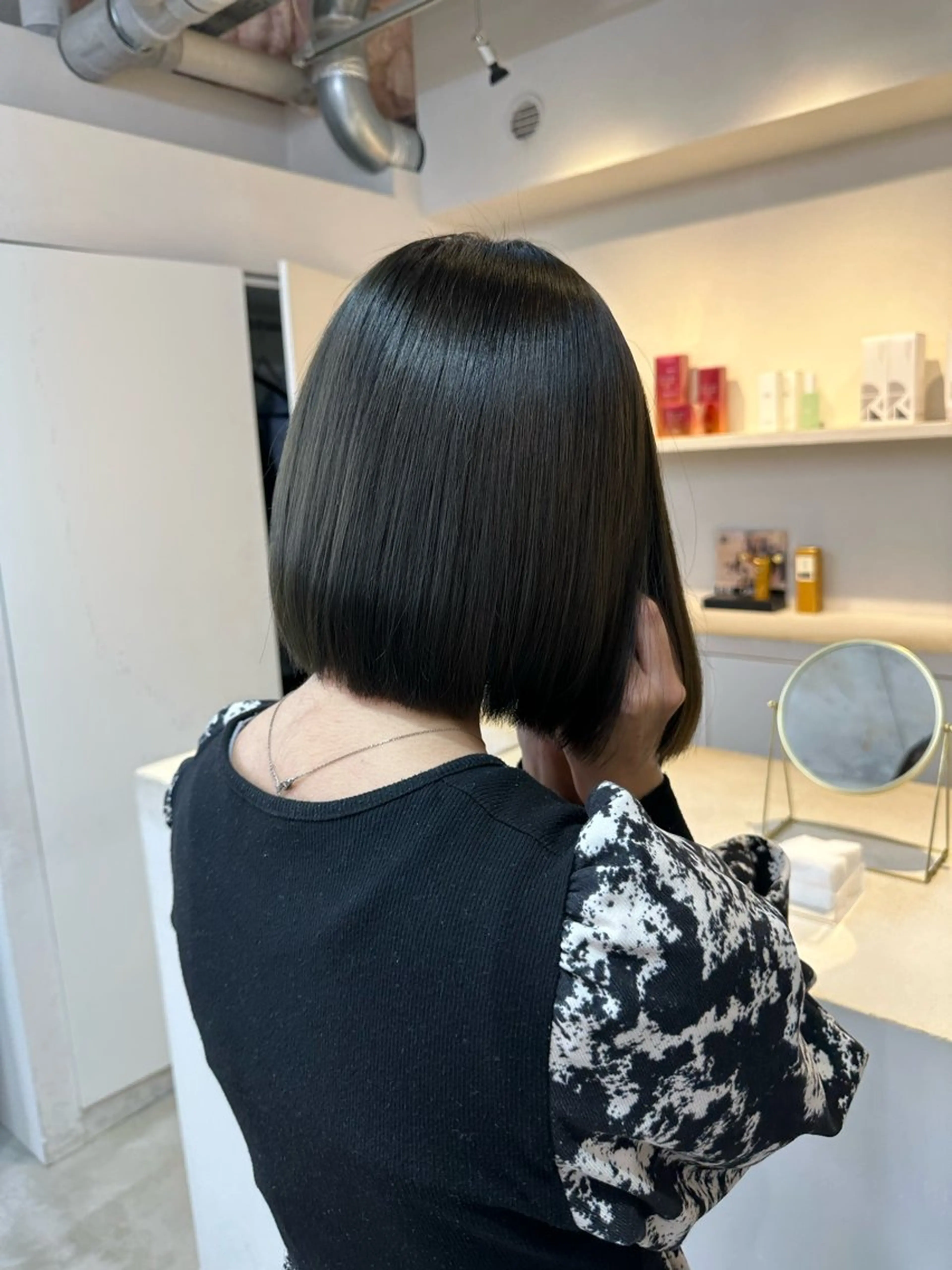ミディアム カラー 透明感カラー 艶カラー/暖色 /縮毛/メンズヘアのヘアスタイル