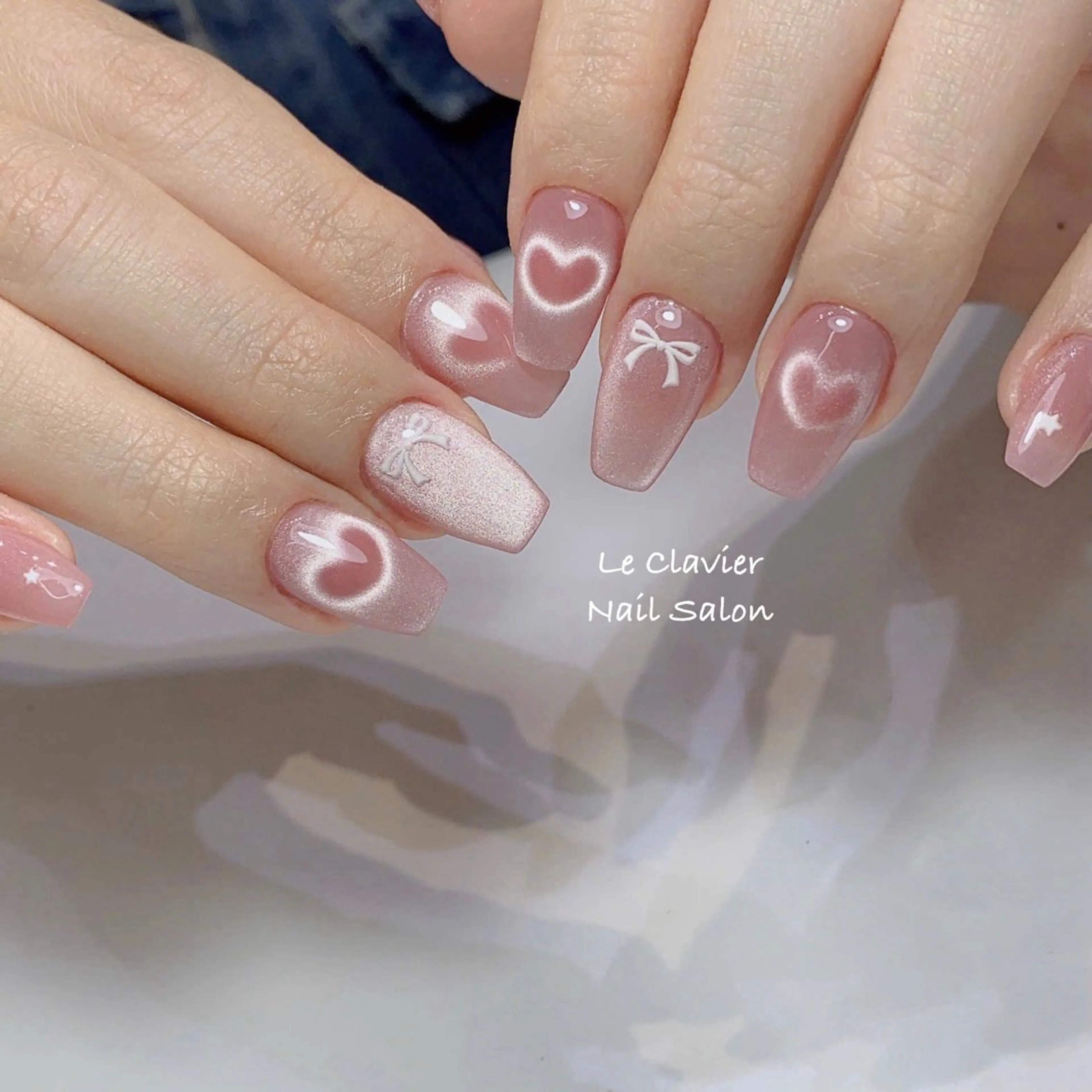 ネイル アートネイル オーロラネイル チークネイル 長さ出し フットネイル Hazuki nailのネイルデザイン
